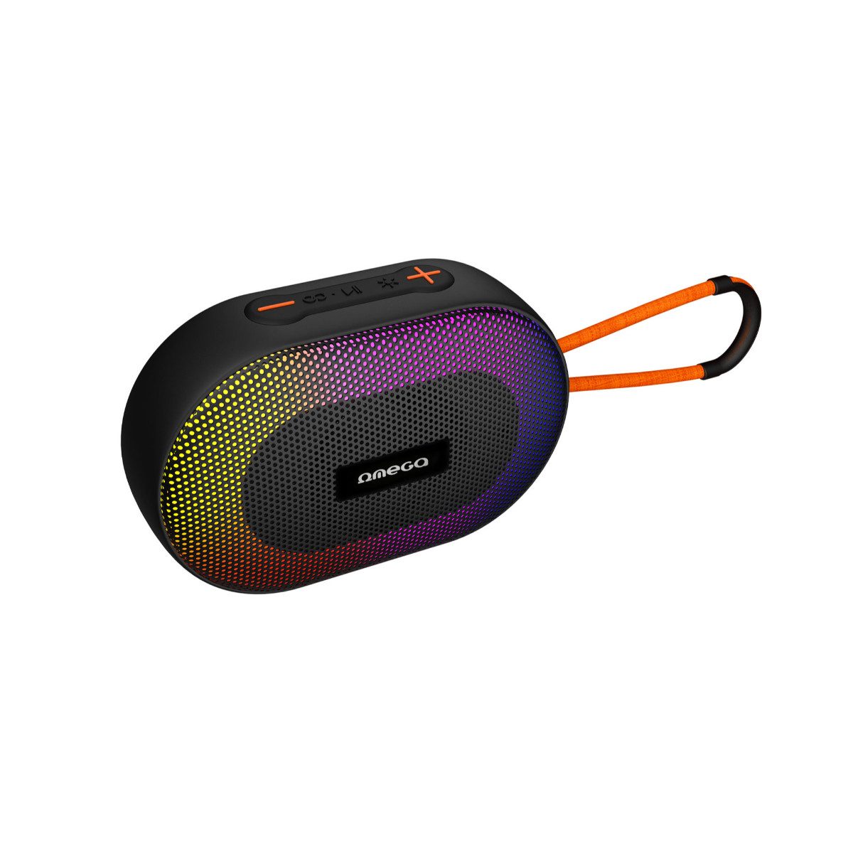 Omega OGQ101 Bluetooth-Lautsprecher Mono (Bluetooth, 5 W, RGB Lichtmodi sorgen für stimmungsvolle Atmosphäre)