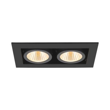 SLV LED Einbauleuchte LED Deckeneinbauleuchte Kadux in Schwarz 2x 7W 1550lm 2-flammig, keine Angabe, Leuchtmittel enthalten: Ja, fest verbaut, LED, warmweiss, Einbaustrahler, Einbauleuchte