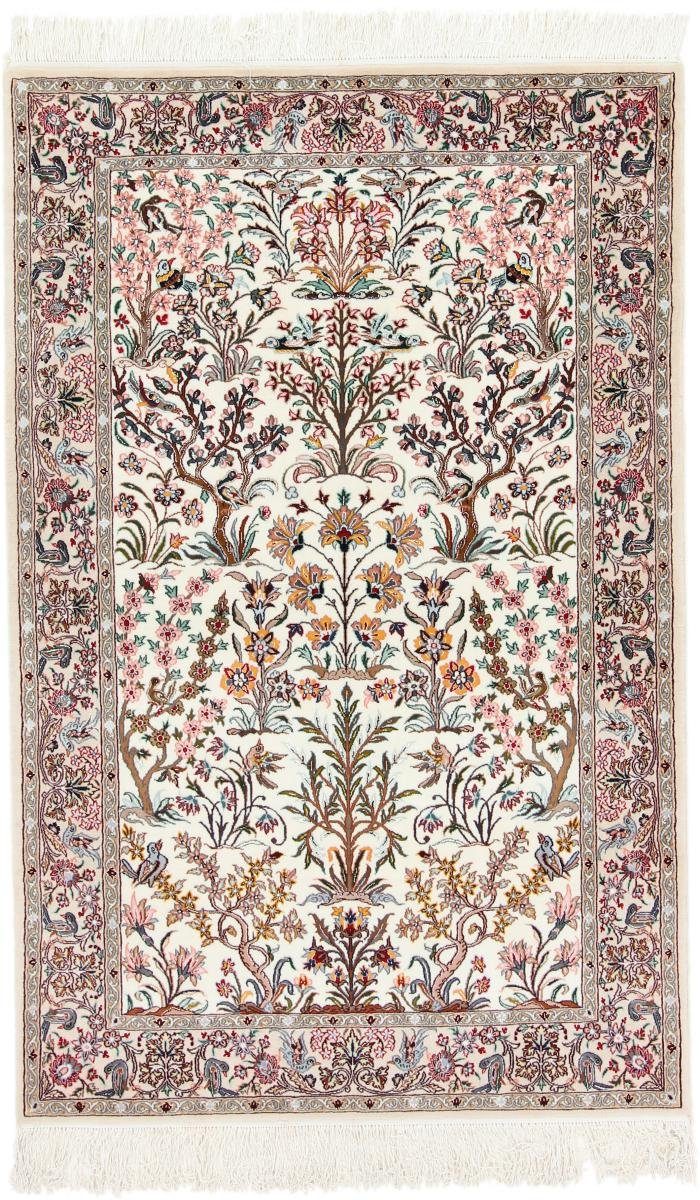Orientteppich Isfahan Seidenkette Trading, Handgeknüpfter Nain 6 mm Höhe: rechteckig, Orientteppich, 107x167
