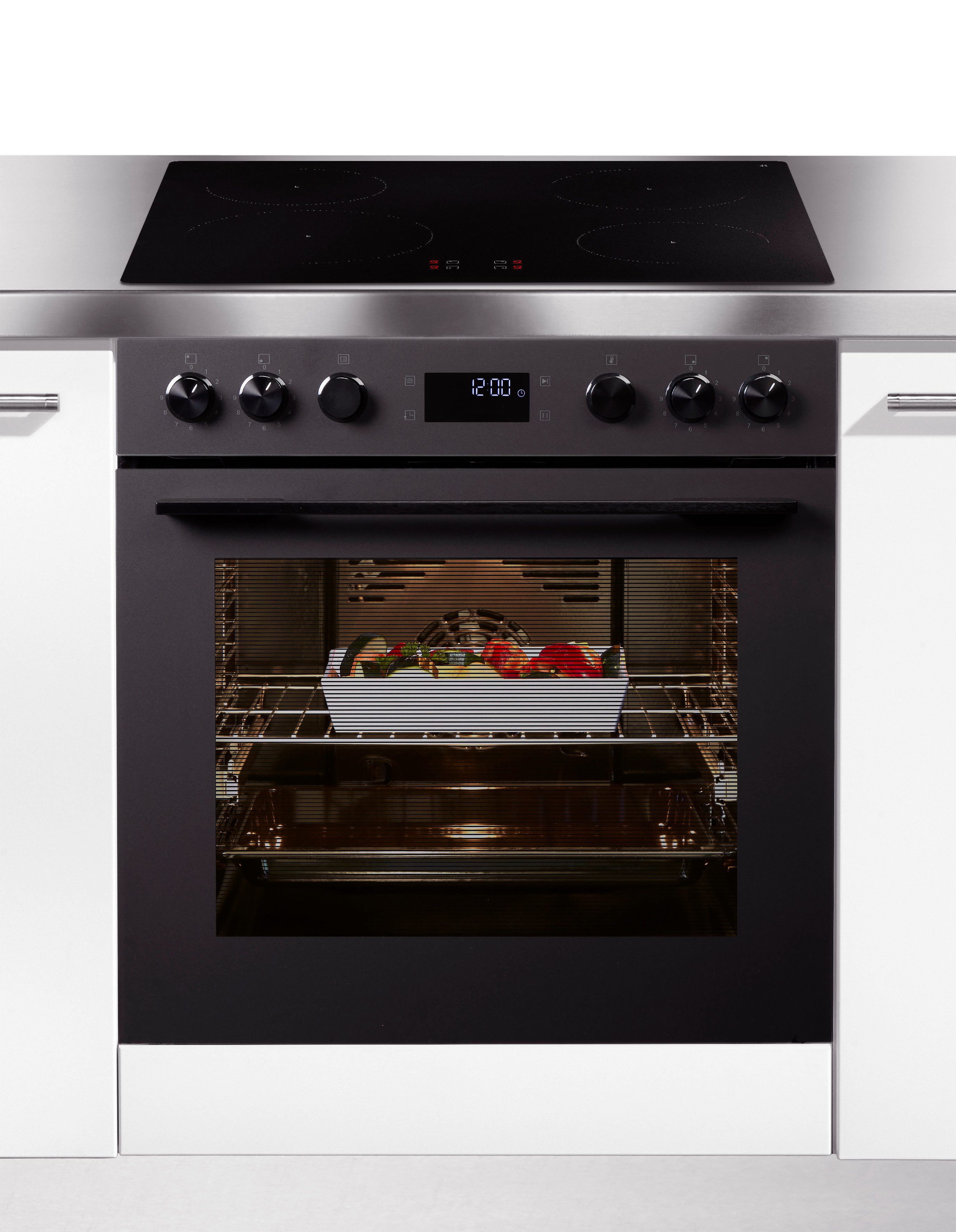 Hanseatic Induktions Herd-Set HBCO7210A1MB+HI46074C, Mattes Herd-Set: modern, edel, pflegeleicht