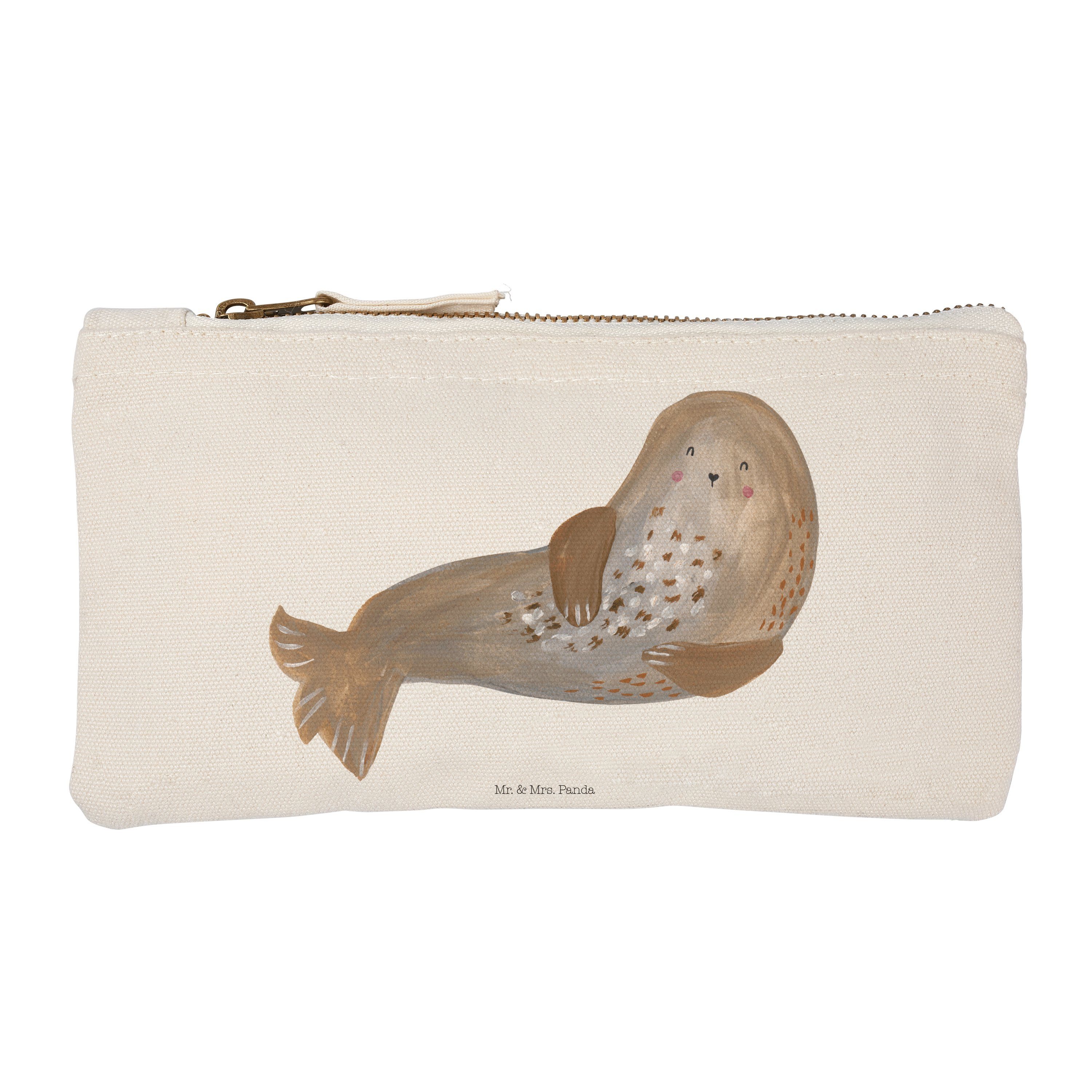 Mr. & Mrs. Panda Kosmetiktasche »Robbe lachend Weiß Seehund, Makeup