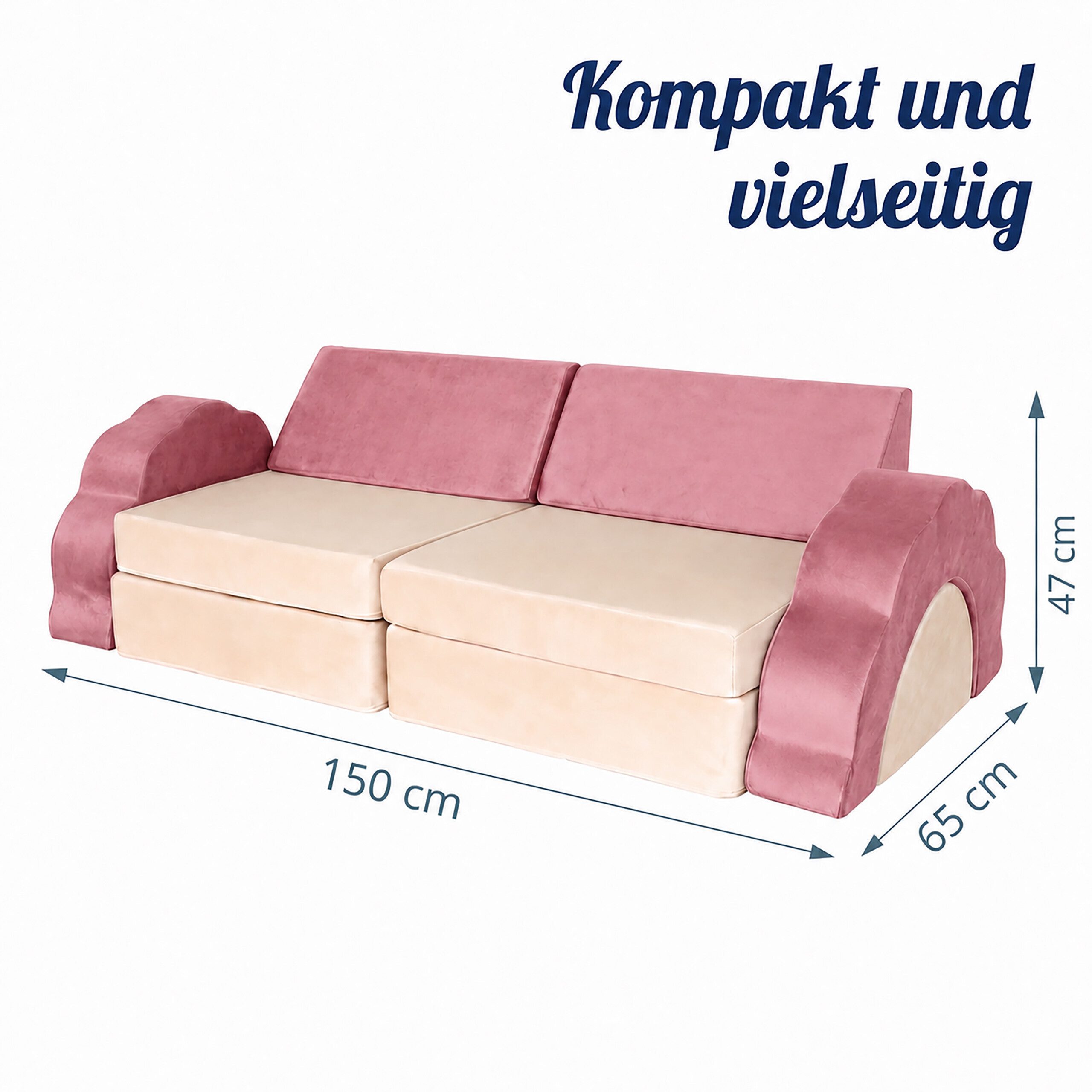 relaxdays Kindersofa 10-tlg. Kinder Spielsofa modular, 10 Teile, Pink – Bild 4 von 5