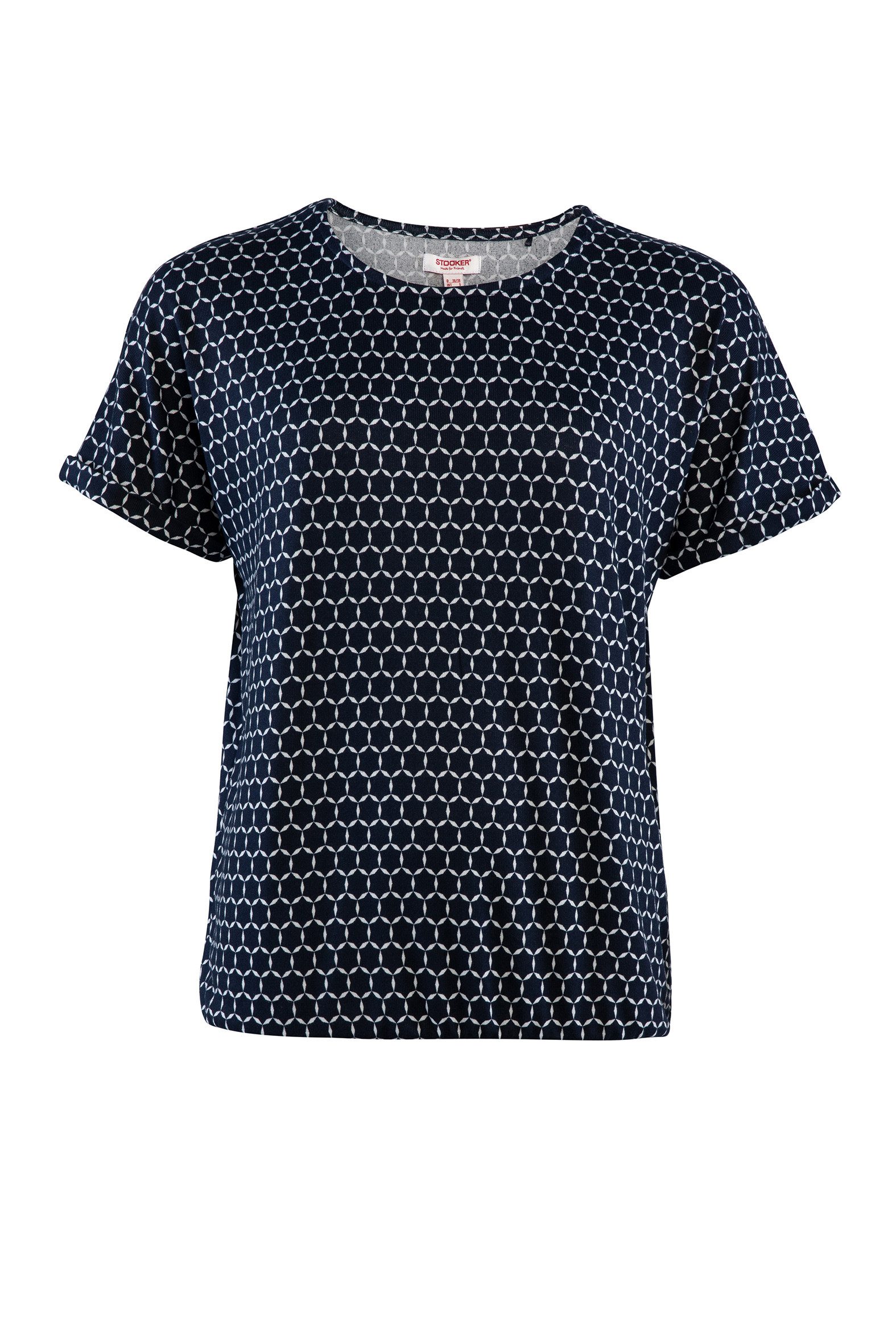 STOOKER WOMEN Kurzarmshirt STCLEA Print T-Shirt Regular Fit T-Shirt Spitzen- Shirt für Damen