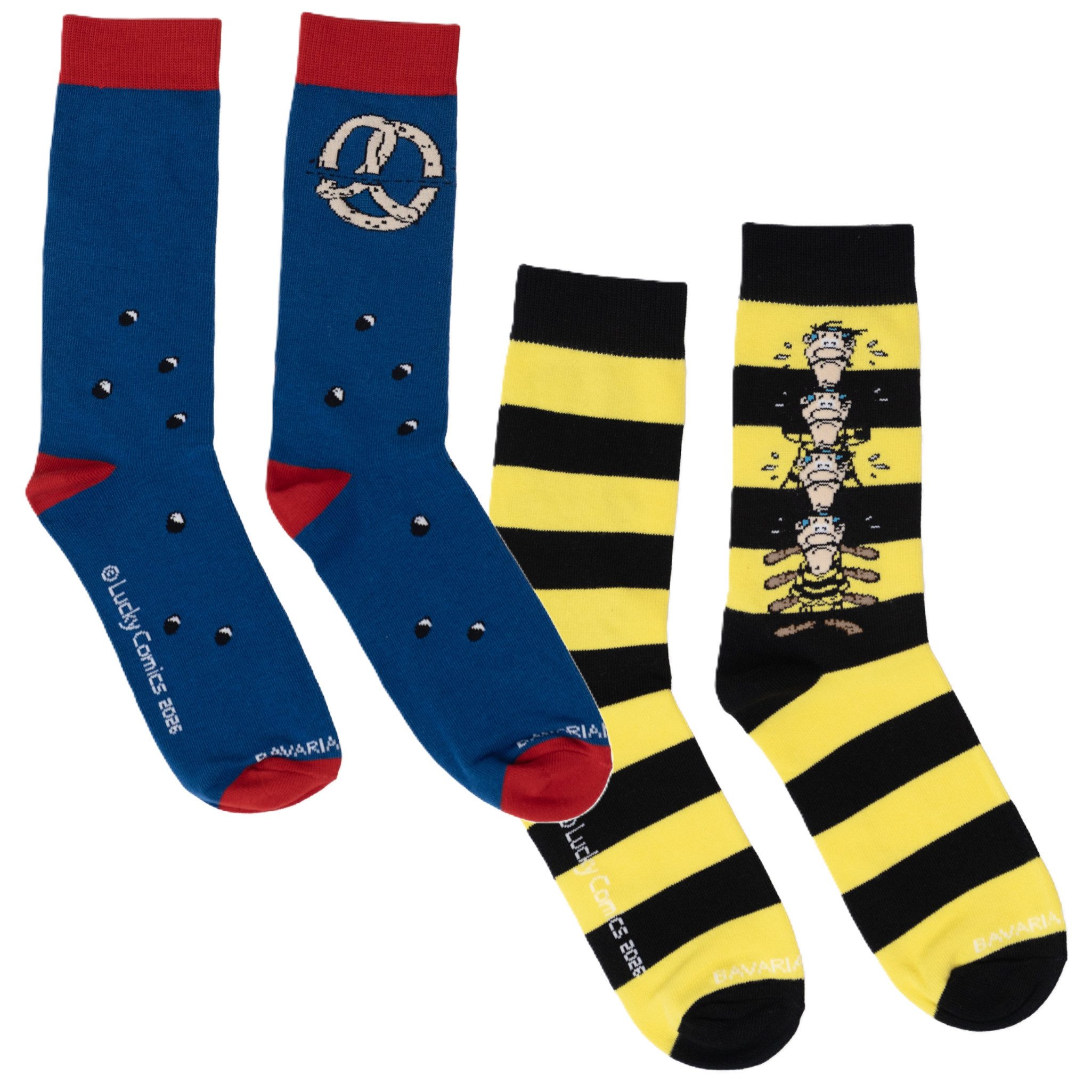 Bavarian Caps Freizeitsocken Bavarian Caps Sockenbox "Lucky Luke" (Freizeitsocken, Freizeitsocken)