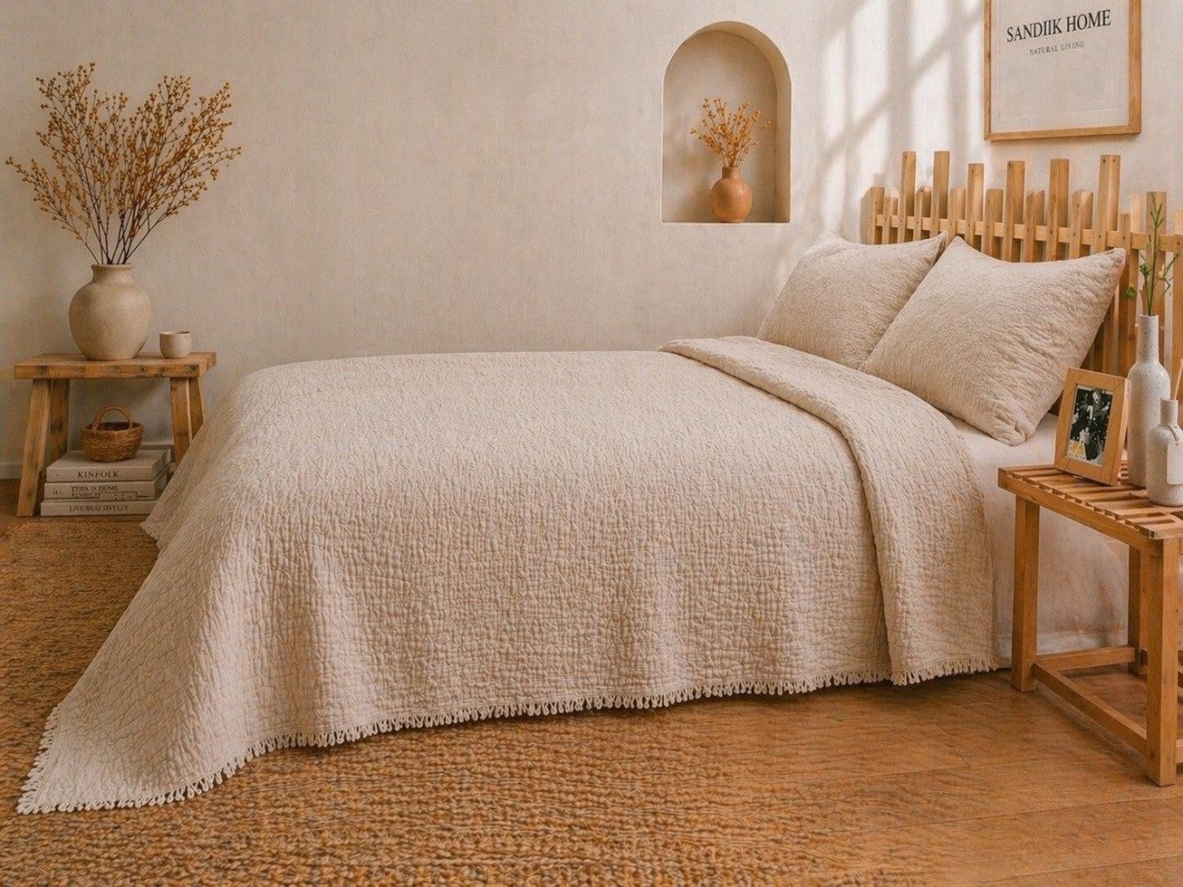 Wohndecke Musselin Wohndecke aus Biobaumwolle 200x220cm im erdigem Rosa, Sandiik, made in Stuttgart, Biobaumwolle