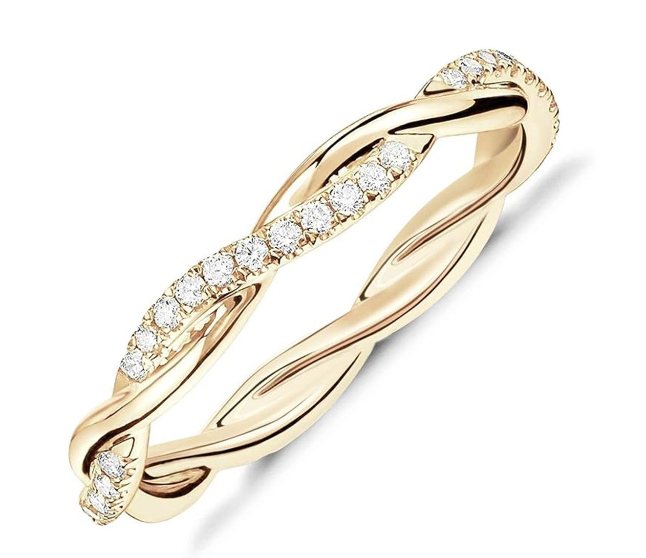 Diamantring 14K Weißgold/Gelbgold/Roségold, D/E, VVS/VS, Diamantring, Damenring