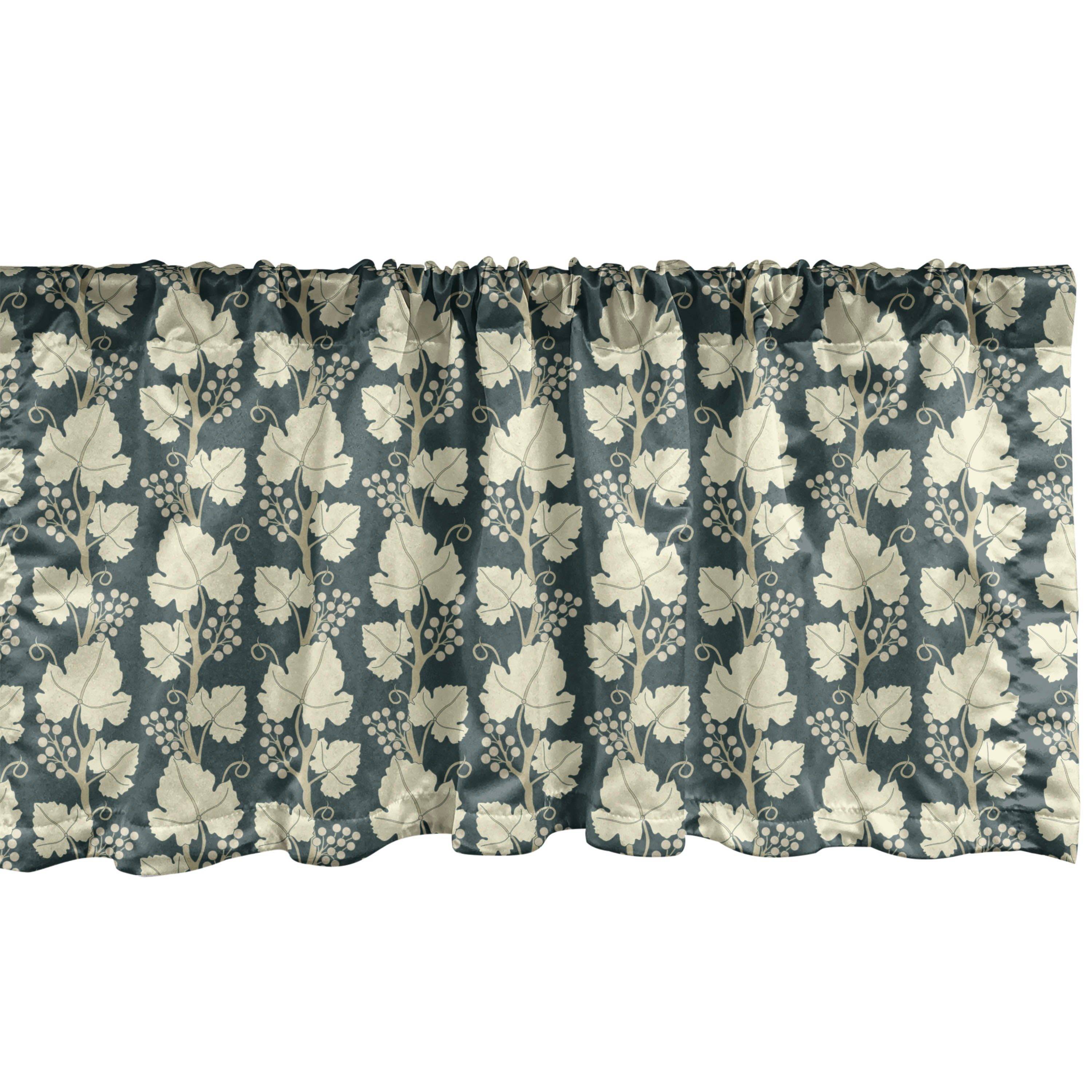 Scheibengardine Vorhang Volant für mit Abakuhaus, Dekor Küche Muster Farming Schlafzimmer Traube Floral Microfaser, Stangentasche