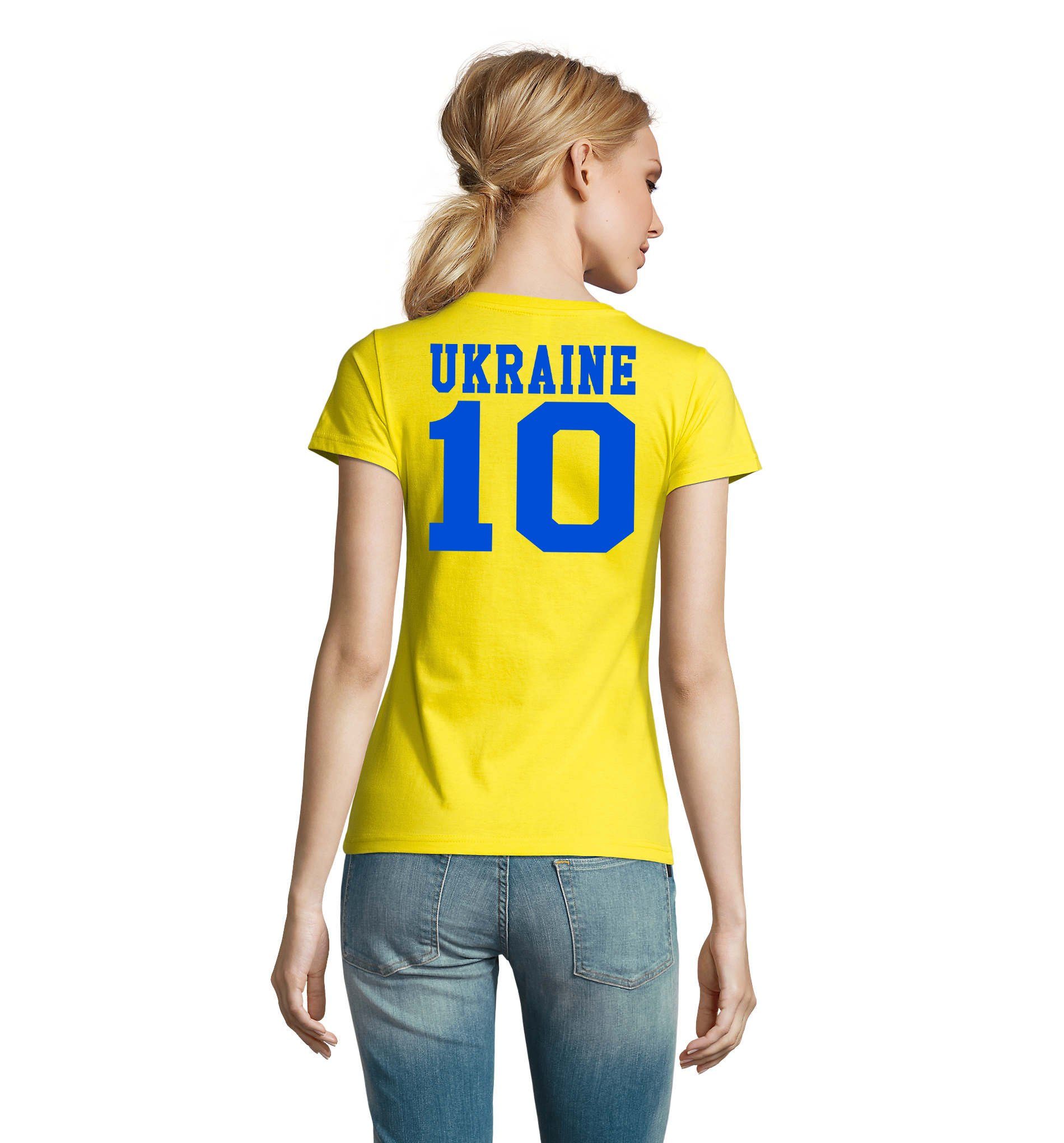Blondie & Brownie T-Shirt Damen Ukraine Ukraina Sport Trikot Fußball Meister WM EM