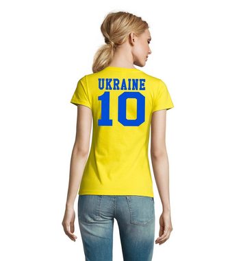 Blondie & Brownie T-Shirt Damen Ukraine Ukraina Sport Trikot Fußball Meister WM EM