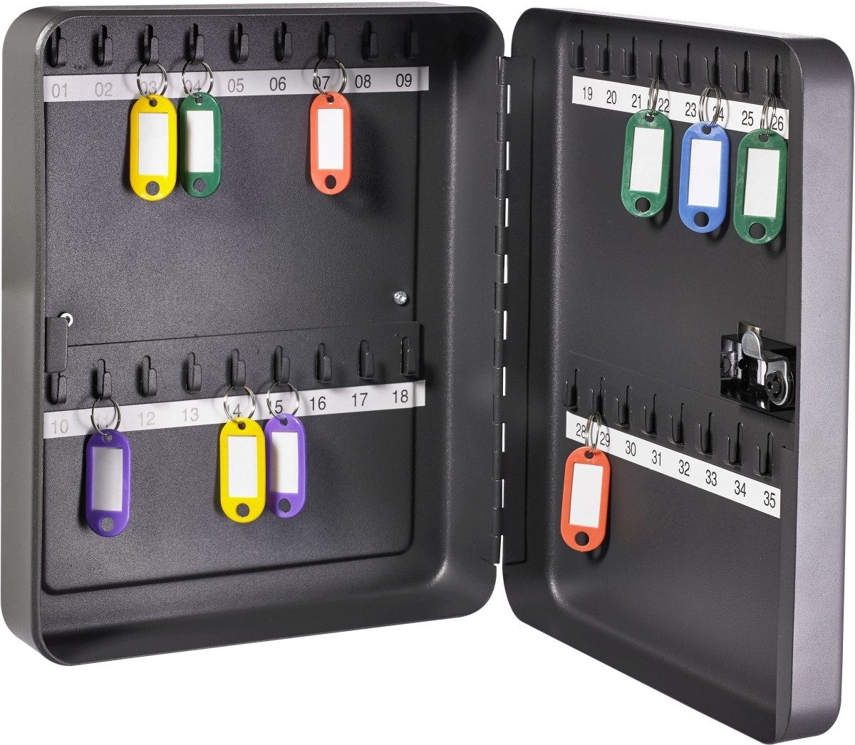 ALCO Schlüsselkasten Schlüsselschrank Stahlblech 240x80x300mm für 36 Schlüssel anthrazit