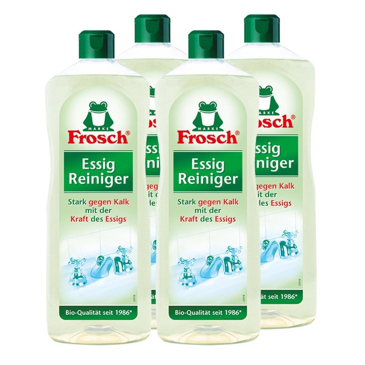 FROSCH 4x Frosch Essig Reiniger 1 Liter - Stark gegen Kalk Allzweckreiniger