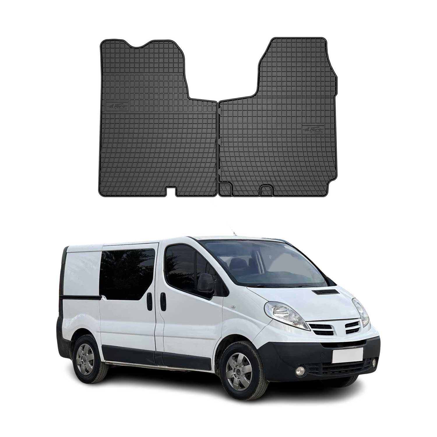 OMAC Auto-Fußmatten für Nissan Primastar 2006-2016 Schwarz TPE (2 St), für Nissan Primastar 2006-2016 Nissan Primastar 2006-2016, Antirutsch,Wasserfest,Einfache Installation