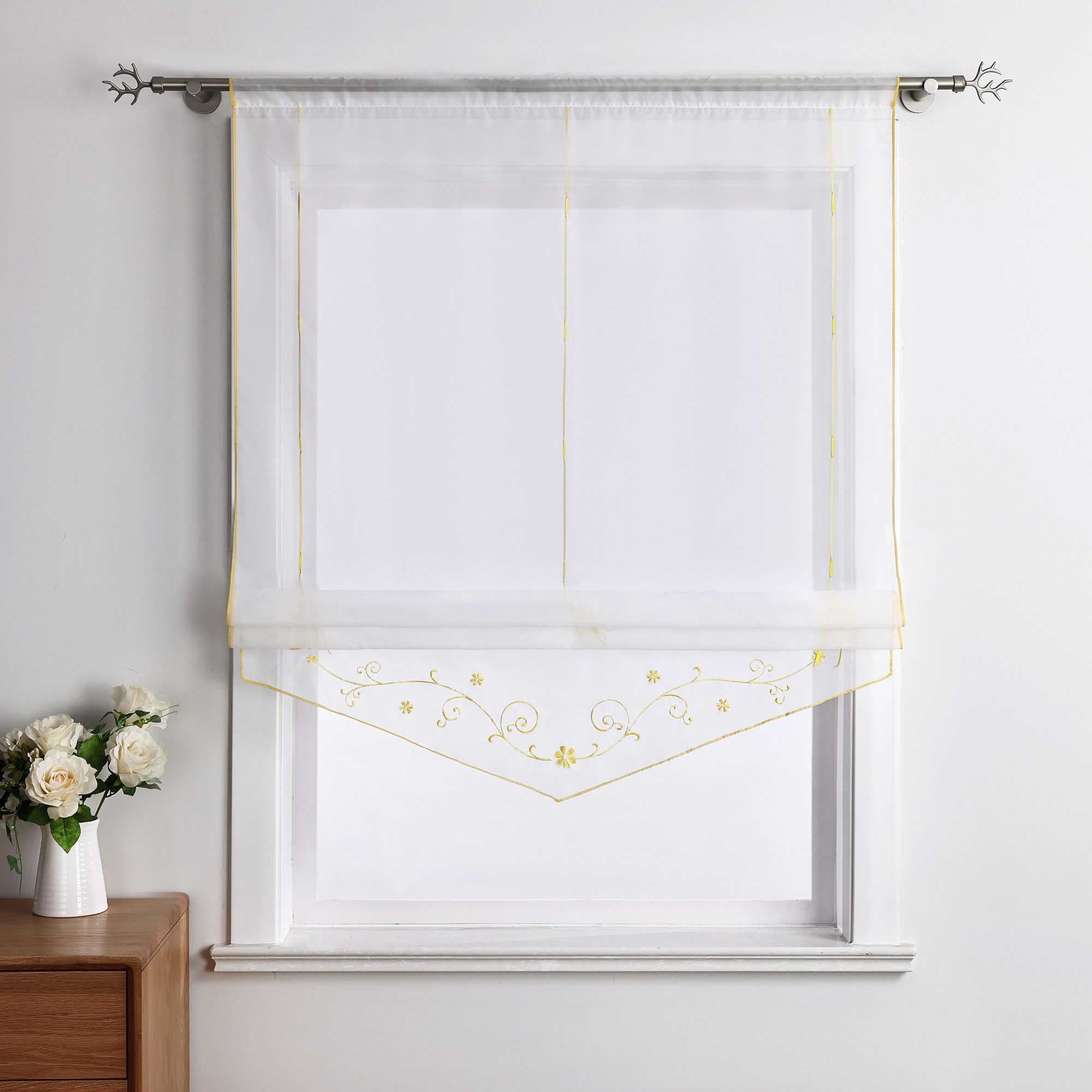 Joyswahl Raffrollo, mit Schlaufen, Raffgardinen Schlaufenrollo mit Strichen günstig online kaufen