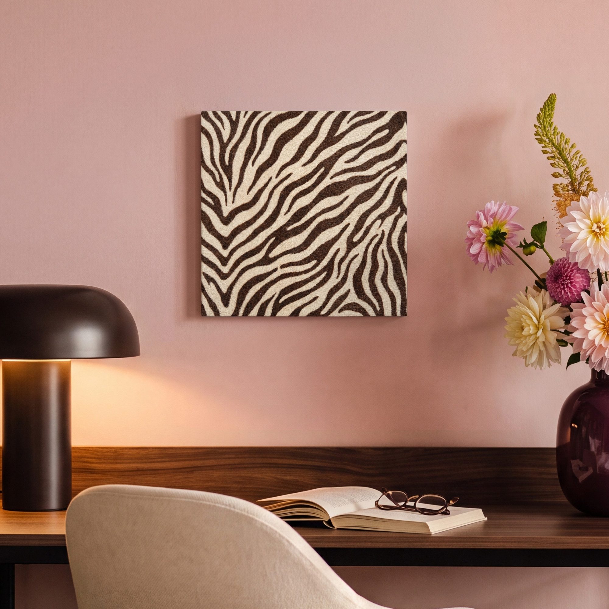OneMillionCanvasses® Leinwandbild Zebra - Streifen - Braun, Fotodruck (1 St), Leinwand Canvas Wandbild, Wanddekoration 20x30 cm – Bild 4 von 5