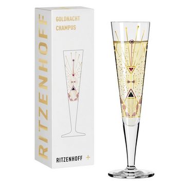 Ritzenhoff Sektglas Goldnacht, Glas, Mehrfarbig H:24cm D:7cm Glas