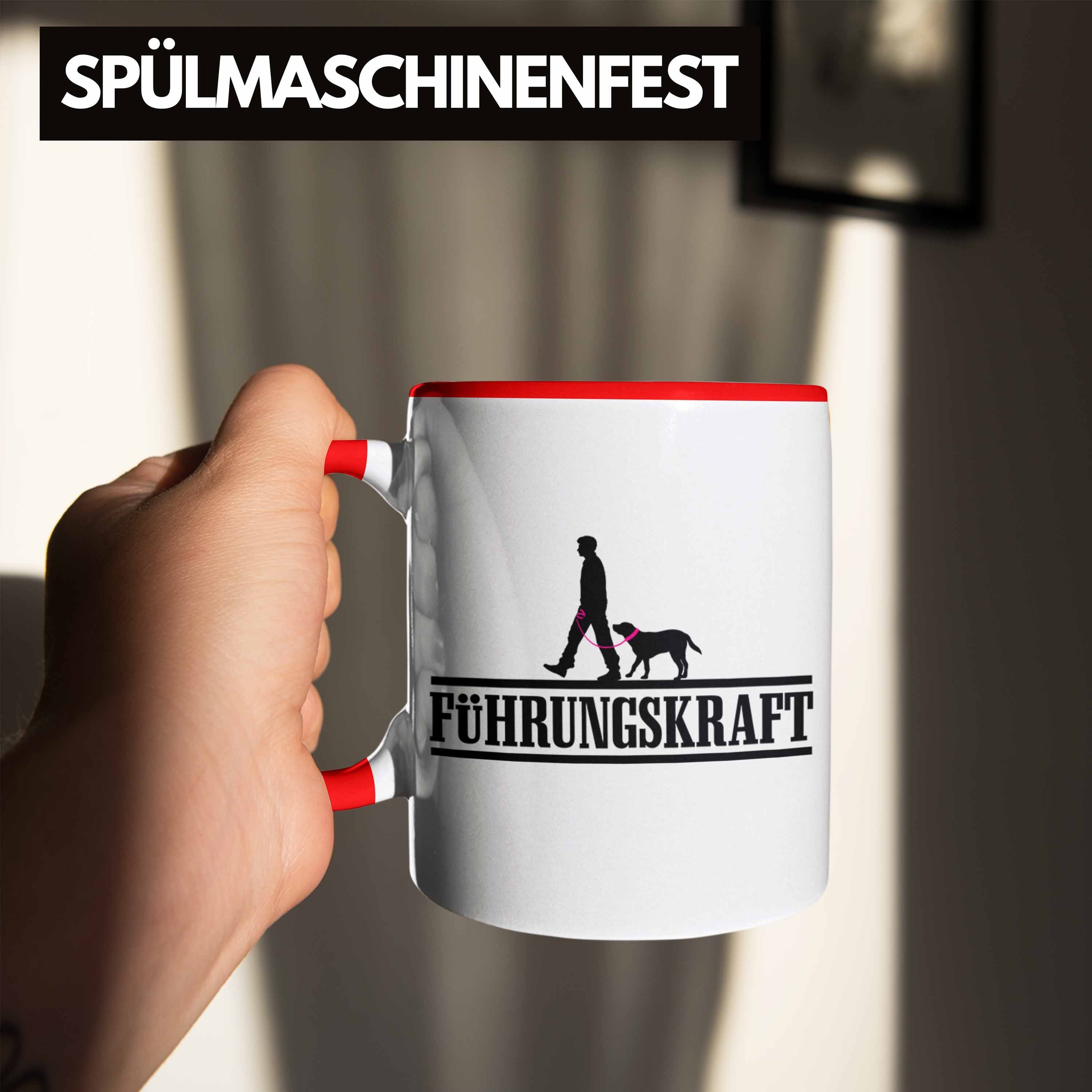 Gehen Gassi Hunde Tasse - Rot Tasse Herrchen Trendation Führungskraft Geschenk Trendation Tasse Hundebesitzer Hundebesitzerin