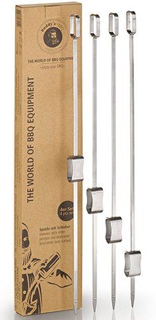 Buddy's Grillspieß Buddy´s BBQ (Set, 4-St), Edelstahl, wiederverwendbar, 29 cm