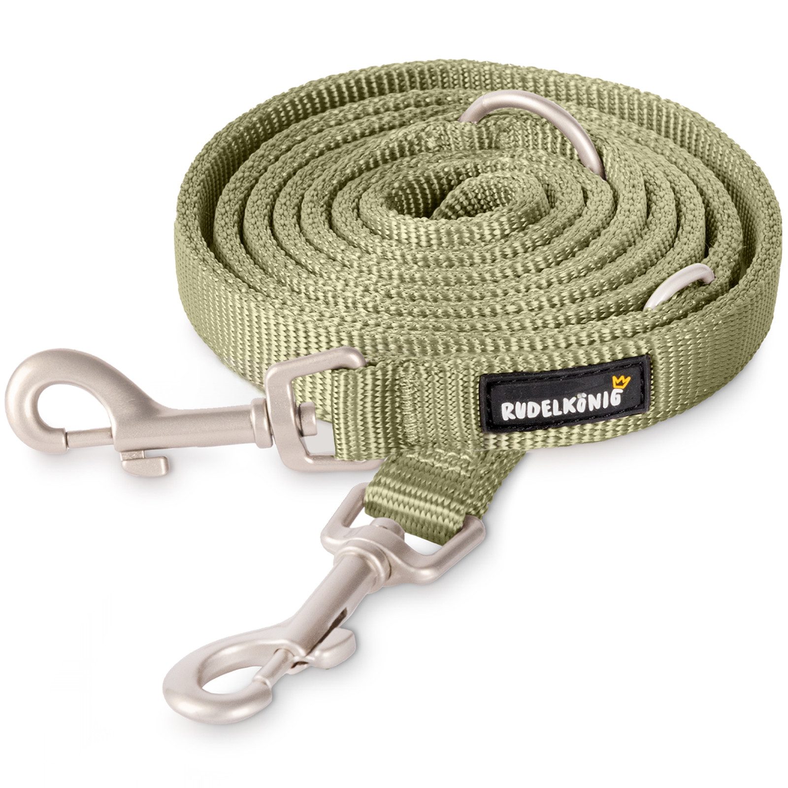 Rudelkönig Hundeleine Frida 2,30m, Verstellbare Hundeleine große Hunde, Robuste Führleine, Nylon (1-tlg), Hunde Leine für mittlere und große Hunde