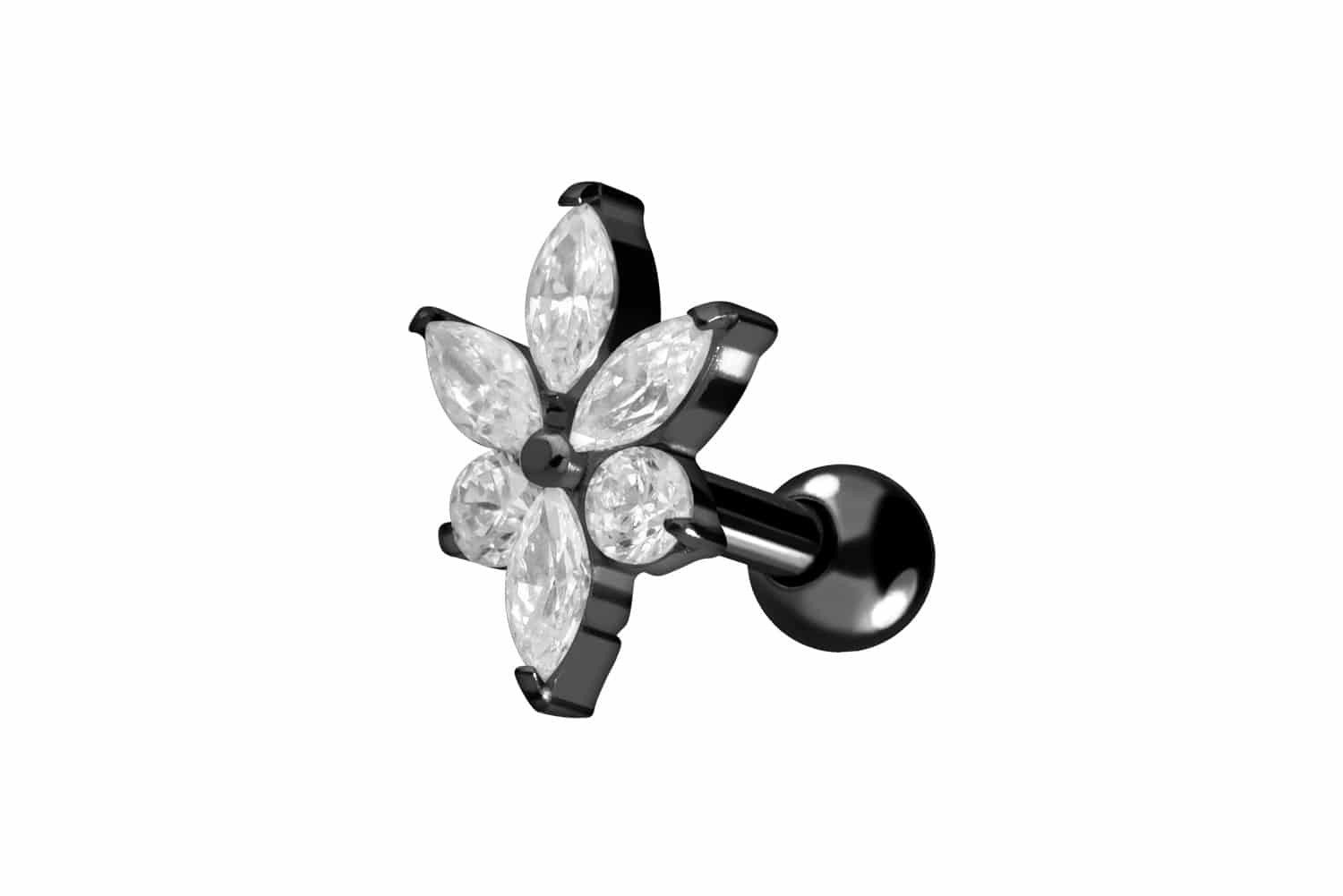 Piercing-Set Titan Ohrpiercing KRISTALLBLÜTE