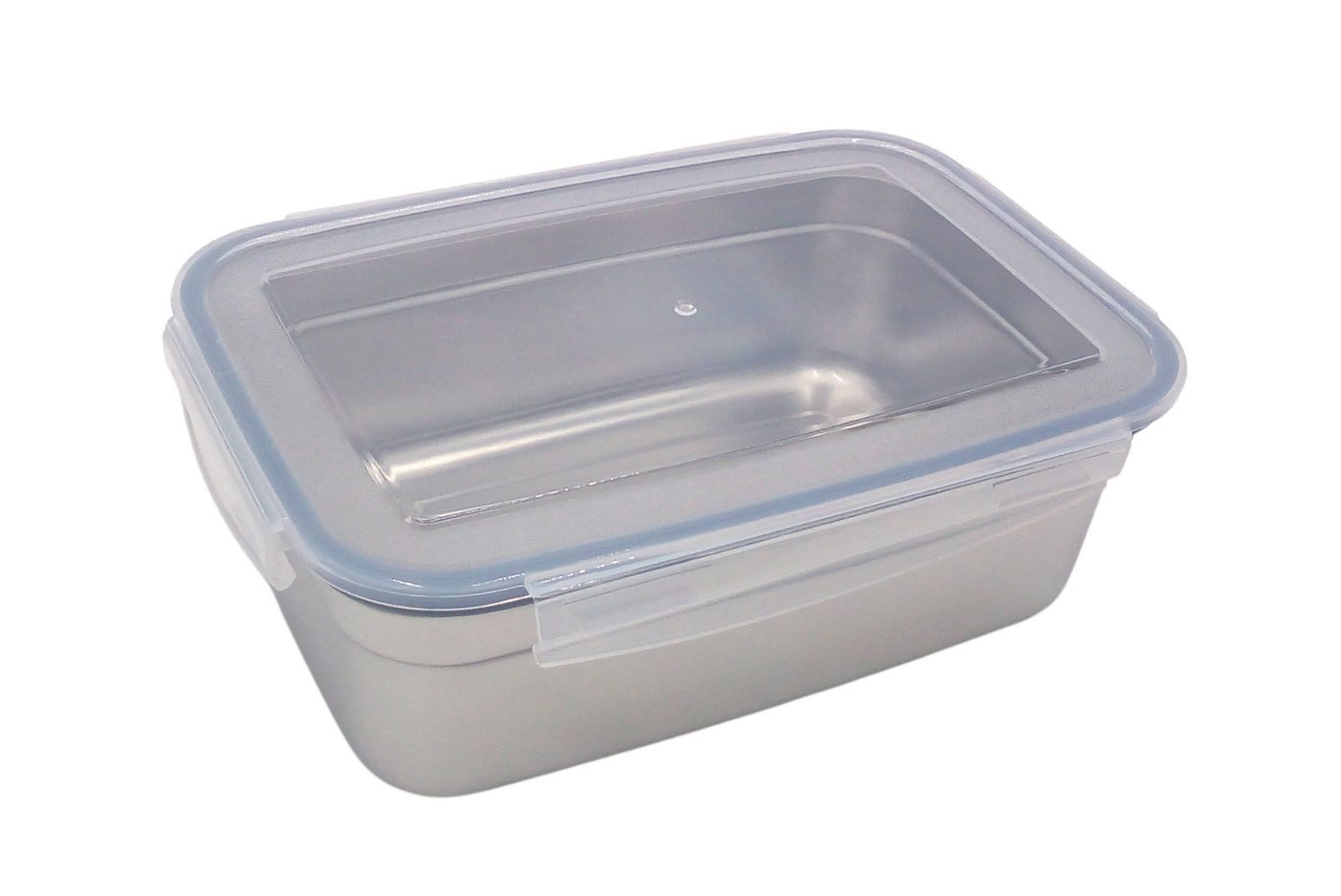 BURI Frischhaltedose Edelstahl Frischhaltedose 550ml Vorratsdose Brotdose Lunchbox Klickver, Edelstahl
