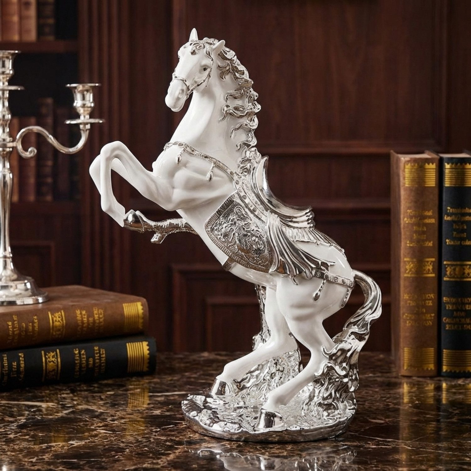 alesvelt Dekofigur Moderne Pferd Figur aus Keramik 70 cm