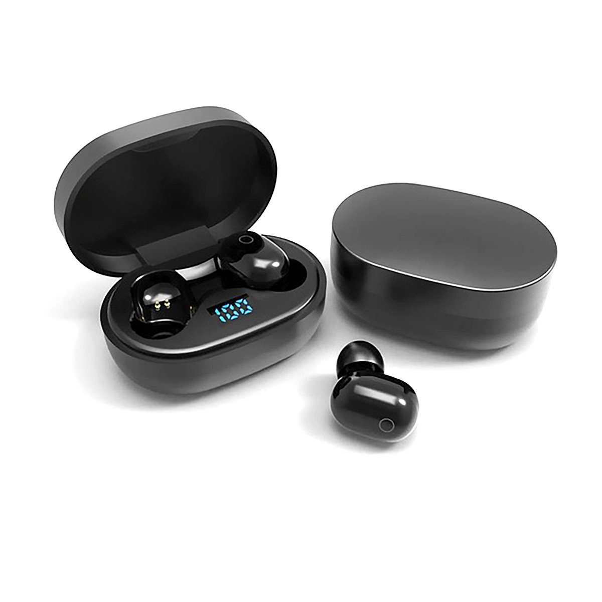 Diida Kabelloses Bluetooth-Headset, In-Ear-Headset, Stereo-Headset Funk-Kopfhörer (Bluetooth, LED-Display, Mini-Smart-Touch-Kopfhörer mit Ladestation)
