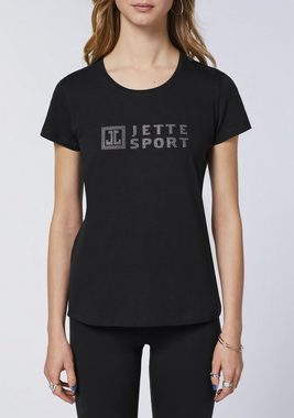 JETTE SPORT Print-Shirt mit funkelndem Logo-Dekor