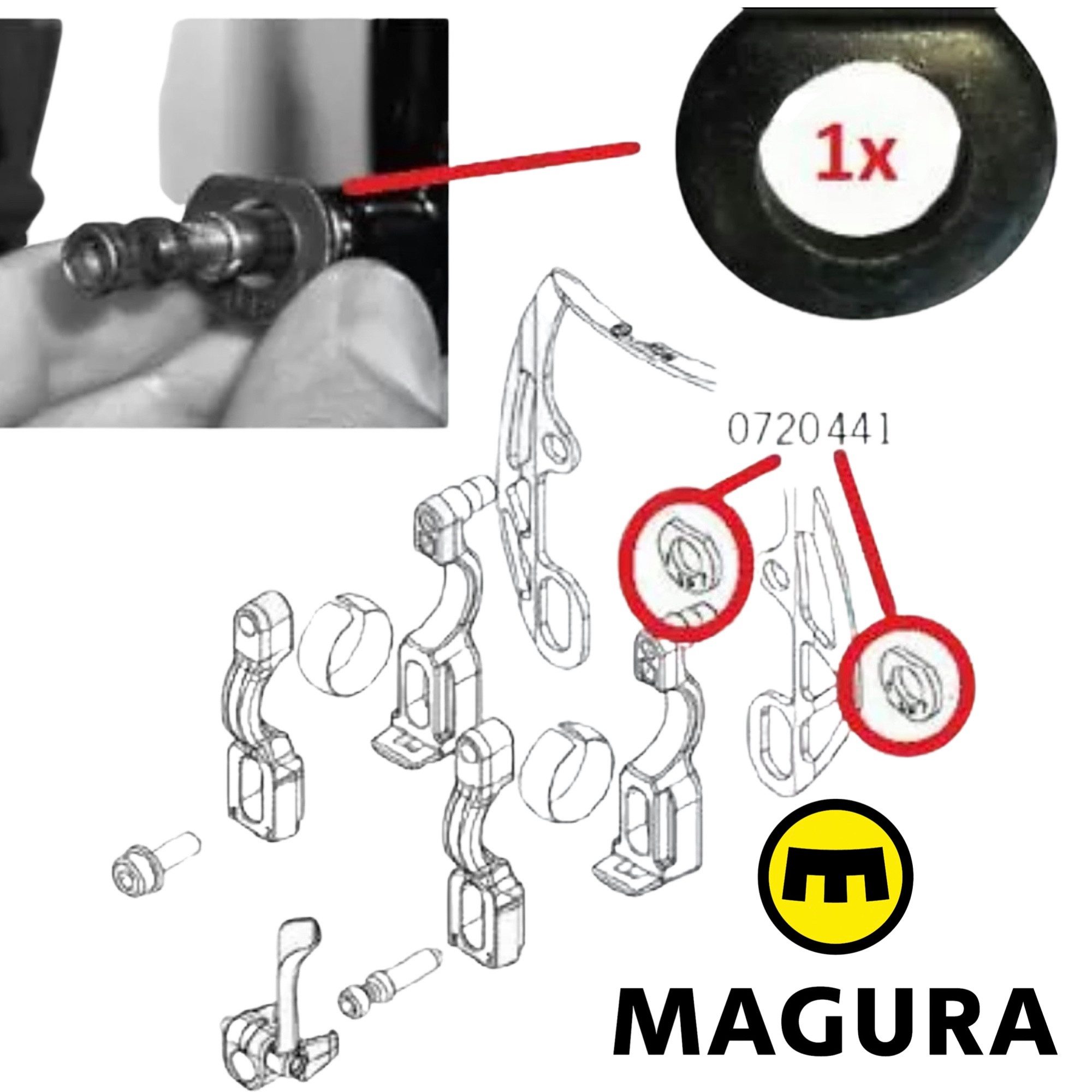 Magura Felgenbremse 1x Magura Halb-U-scheibe Hs11 Hs33 Evo Felgenbremse (Art Nr 0720441)