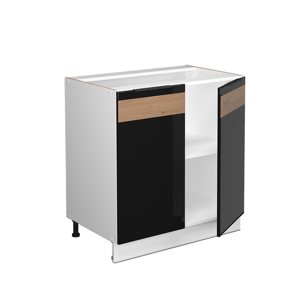 Vicco Midischrank Fame-Line Schwarz-Eiche HG/Weiß 80x81.6cm günstig online kaufen