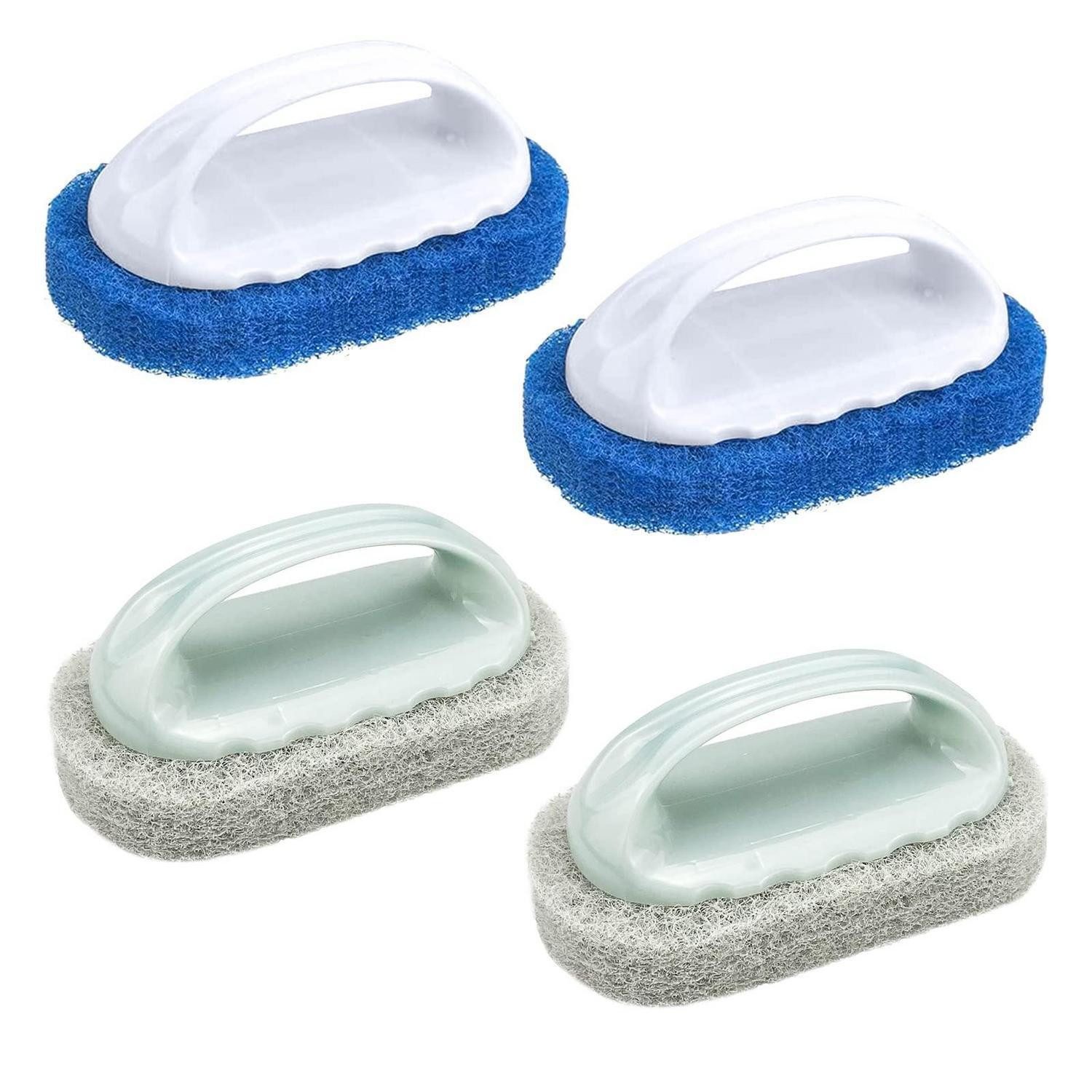 LuxusKollektion Scheuerschwamm Reinigungsschwamm mit Griff Set 4stk
