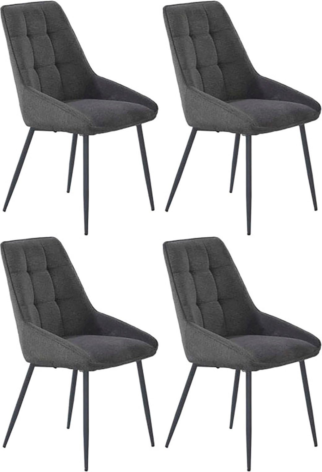 Jockenhöfer Gruppe Essgruppe ROGER, Sitzgruppe, Esstisch 160 cm, 4 Stühle, (Set, 5-tlg., Esstisch 160 cm plus 4 Esszimmerstühle), Tischplatte Wildeiche, U-Gestell, Stühle mit Webstoff