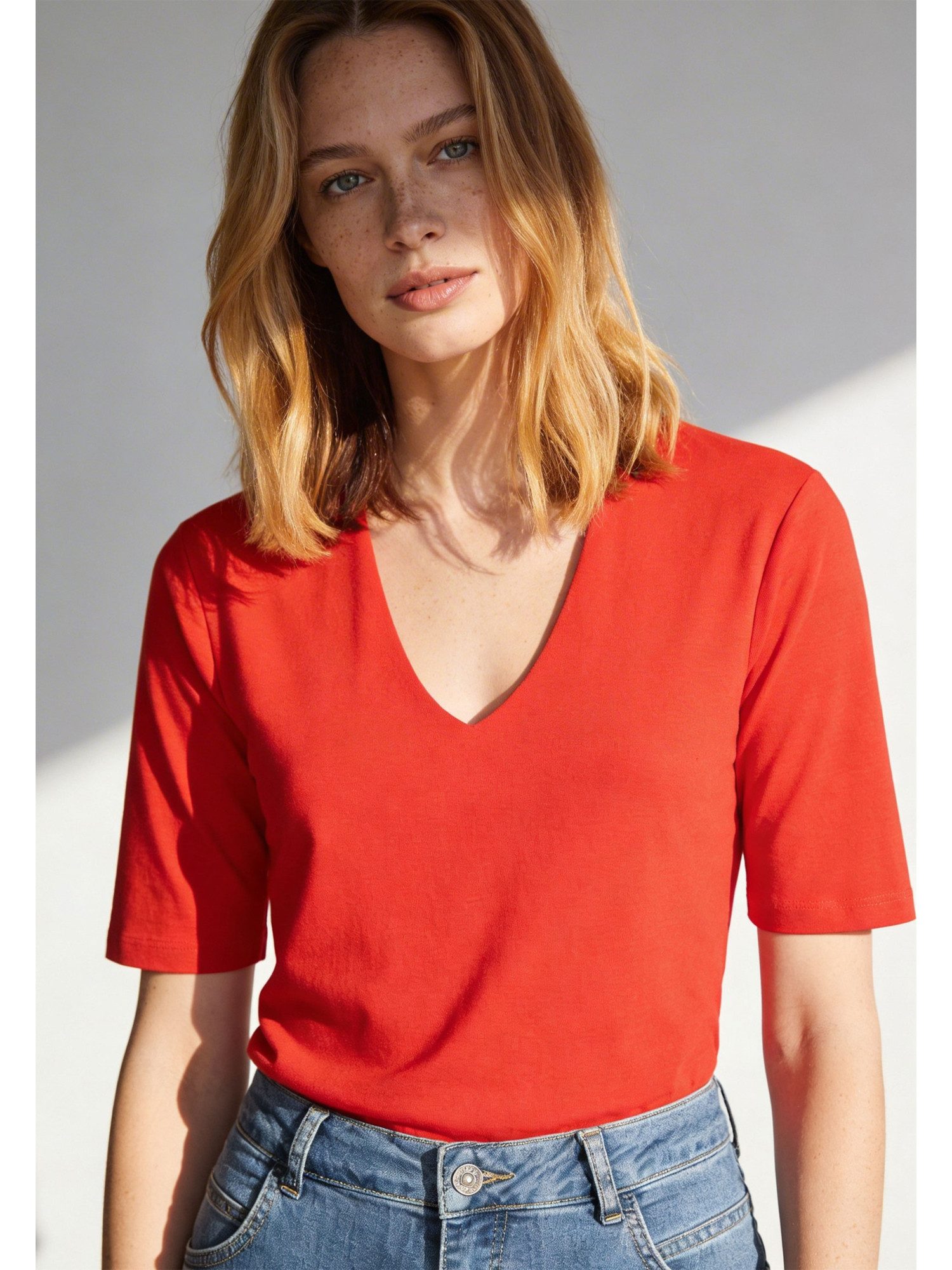 MORE&MORE Kurzarmshirt elastisches Basic-Halbarmshirt günstig online kaufen