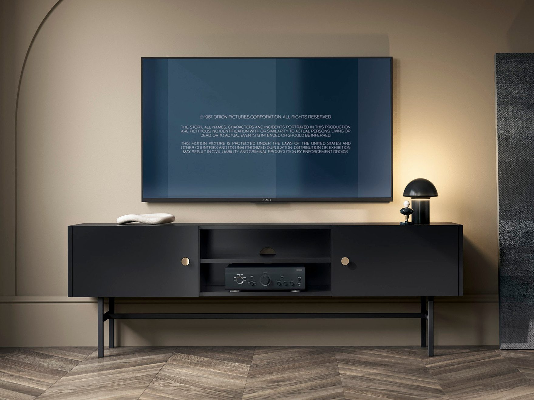 Compleo TV-Schrank DAVS Japandi Stil, Breite: 155 cm,TV-Möbel modern