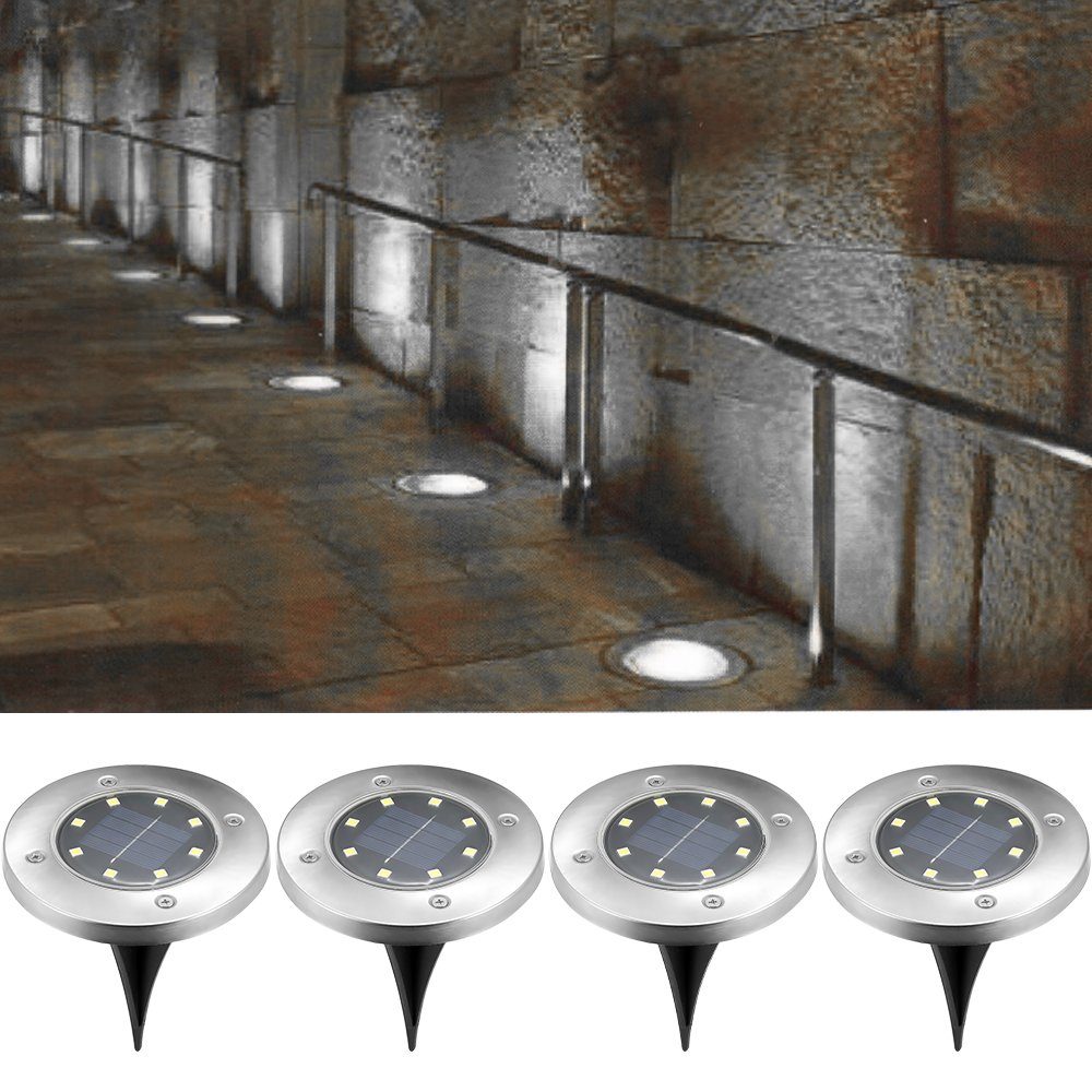 LETGOSPT LED Gartenstrahler 8x Solarleuchte LED-Außenleuchte, günstig online kaufen