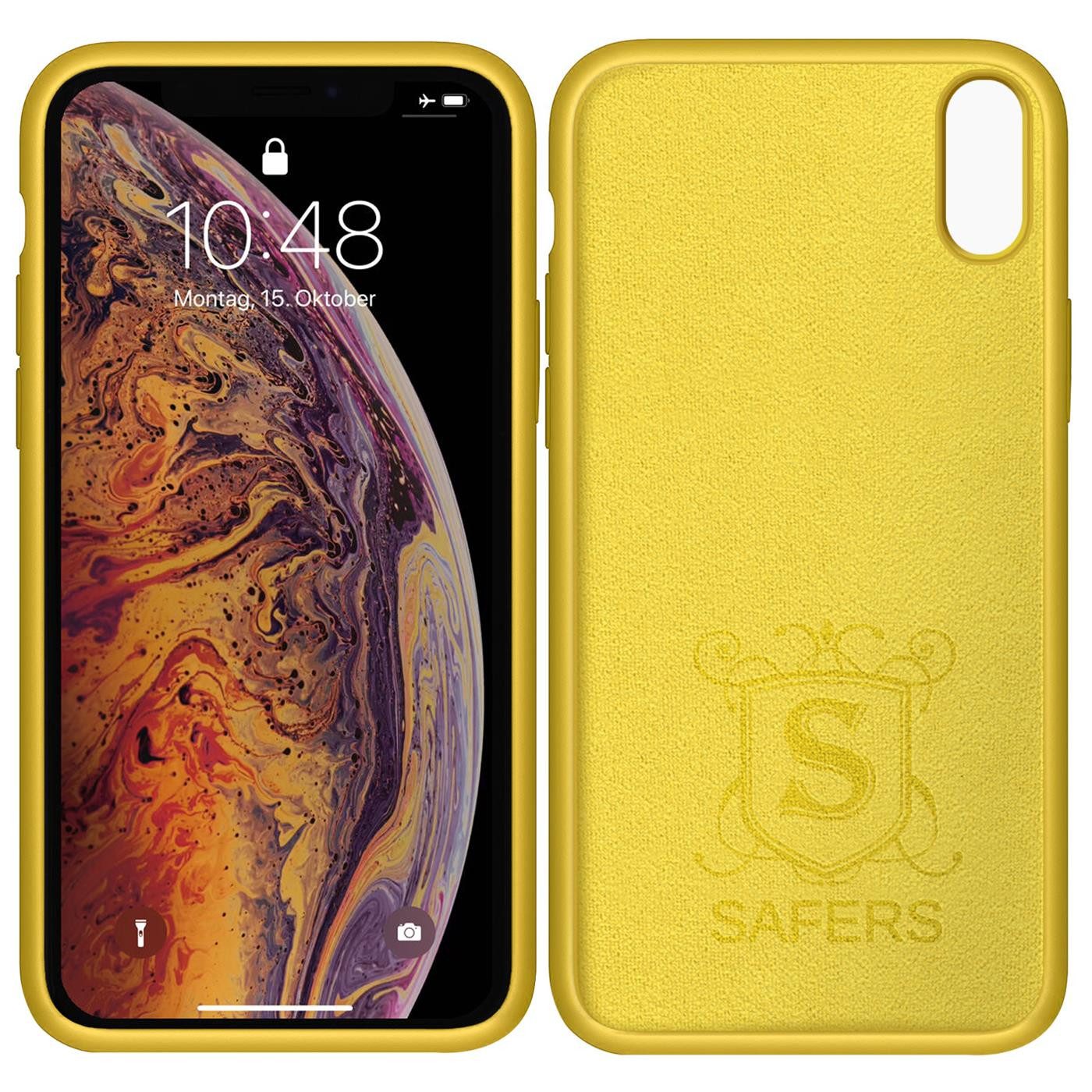 CoolGadget Handyhülle Silikon Case für das iPhone Xs Max Slim TPU Cover 6,5 Zoll, Weiche Schutz Hülle mit Innen Fleece aus Stoff Handy Tasche
