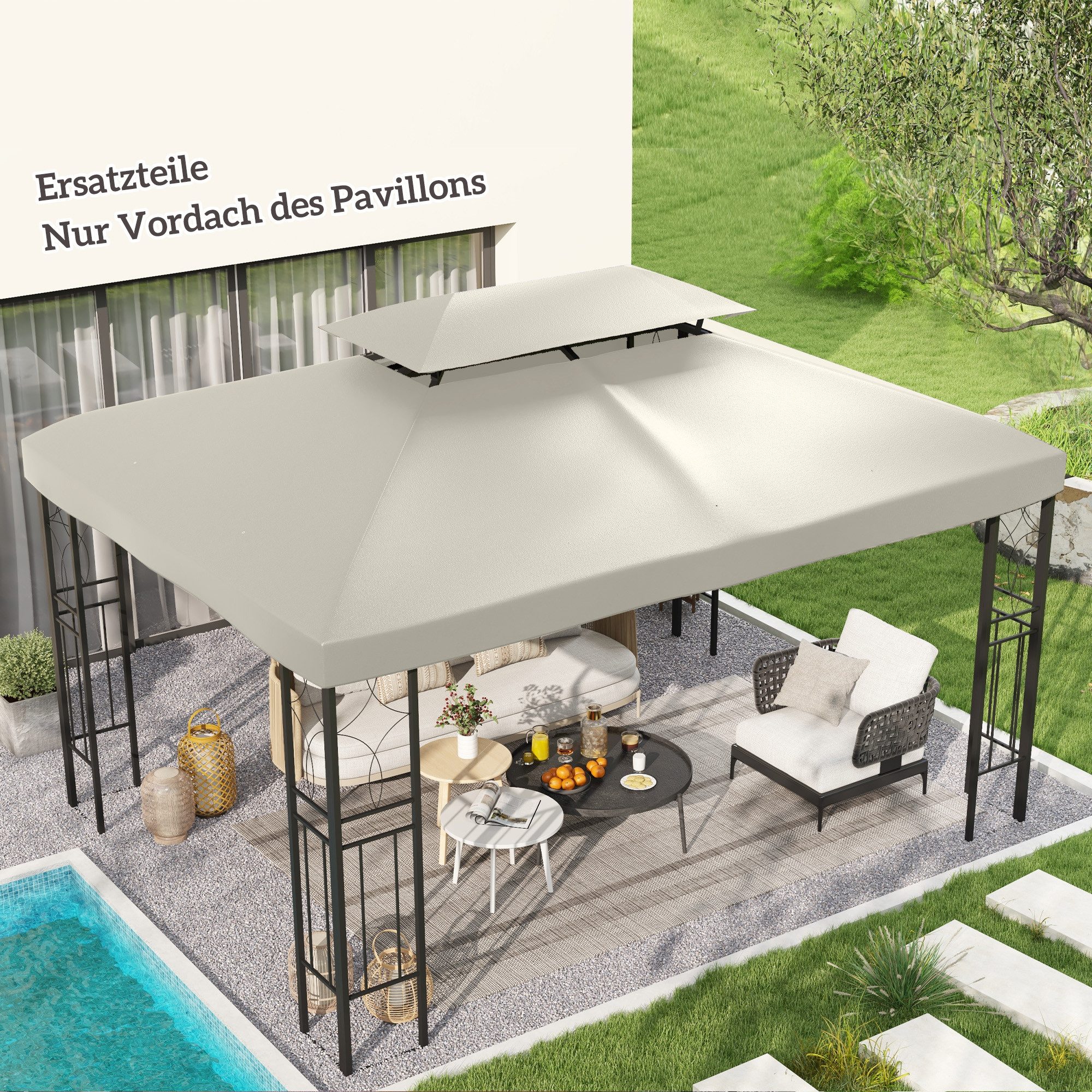Outsunny Pavillon-Ersatzdach 3 x 4 m, günstig online kaufen
