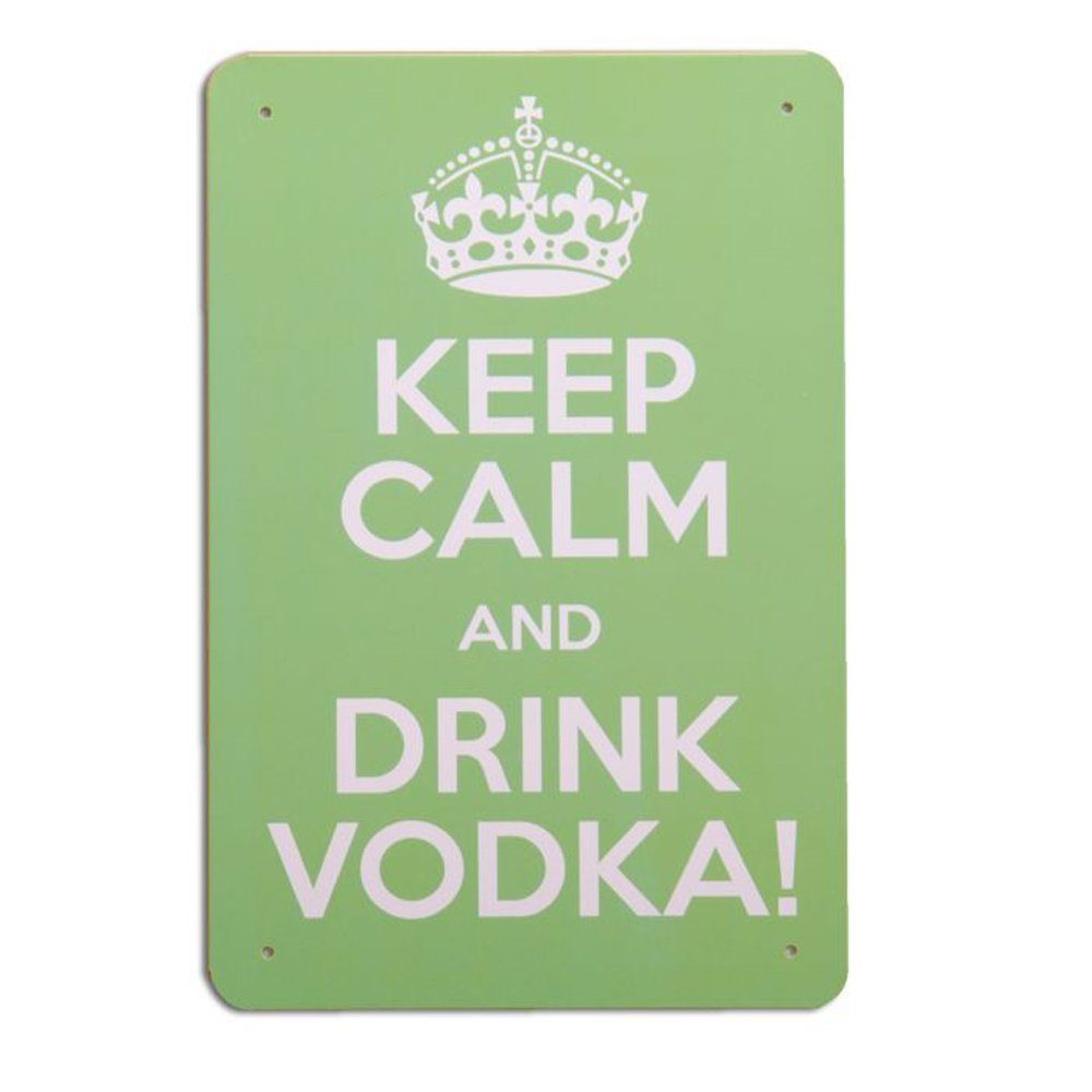 Metallbild Metallschild DRINK VODKA Vintage Schild im Retro-Design