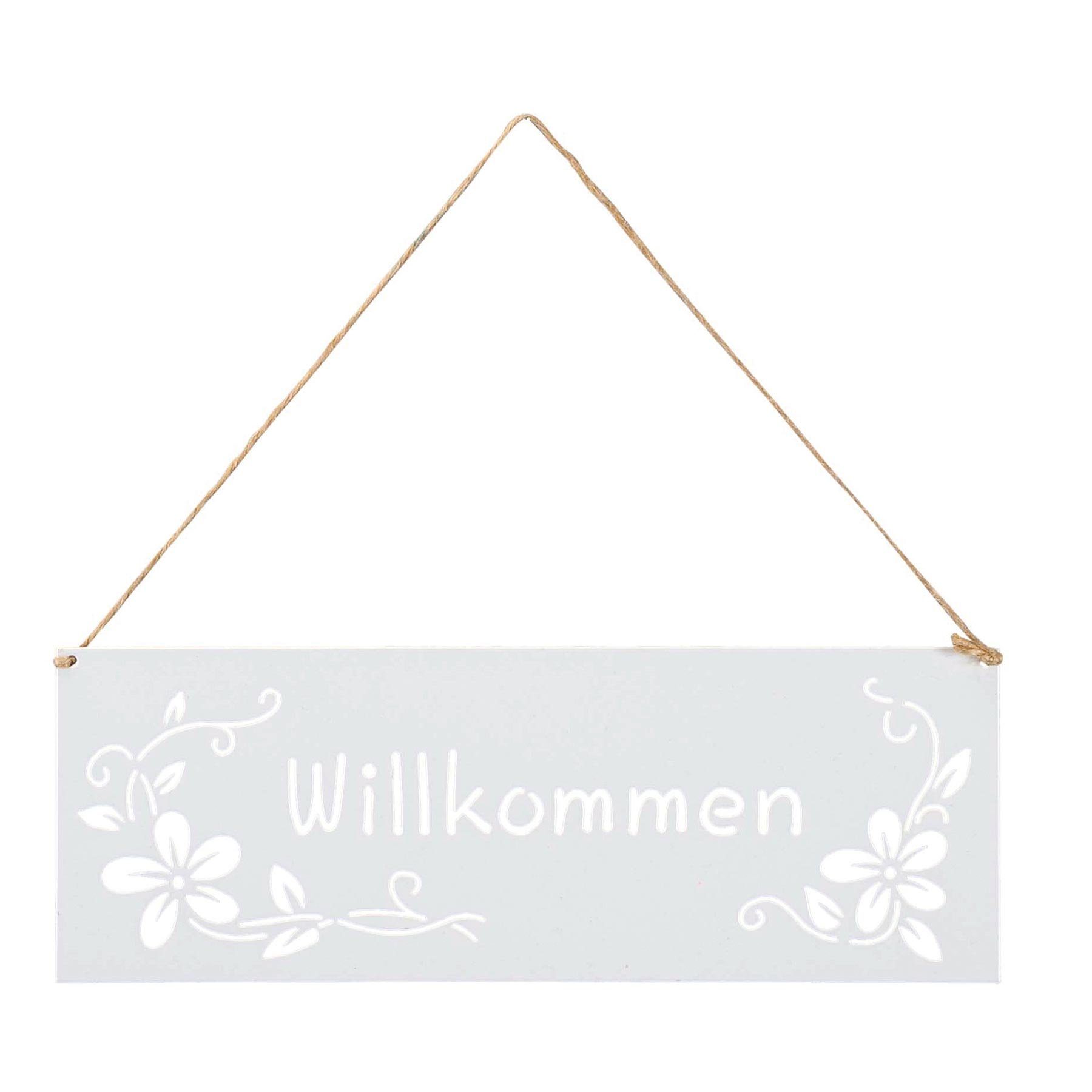 Levandeo® Dekohänger, Schild Willkommen 25x9cm Außen günstig online kaufen