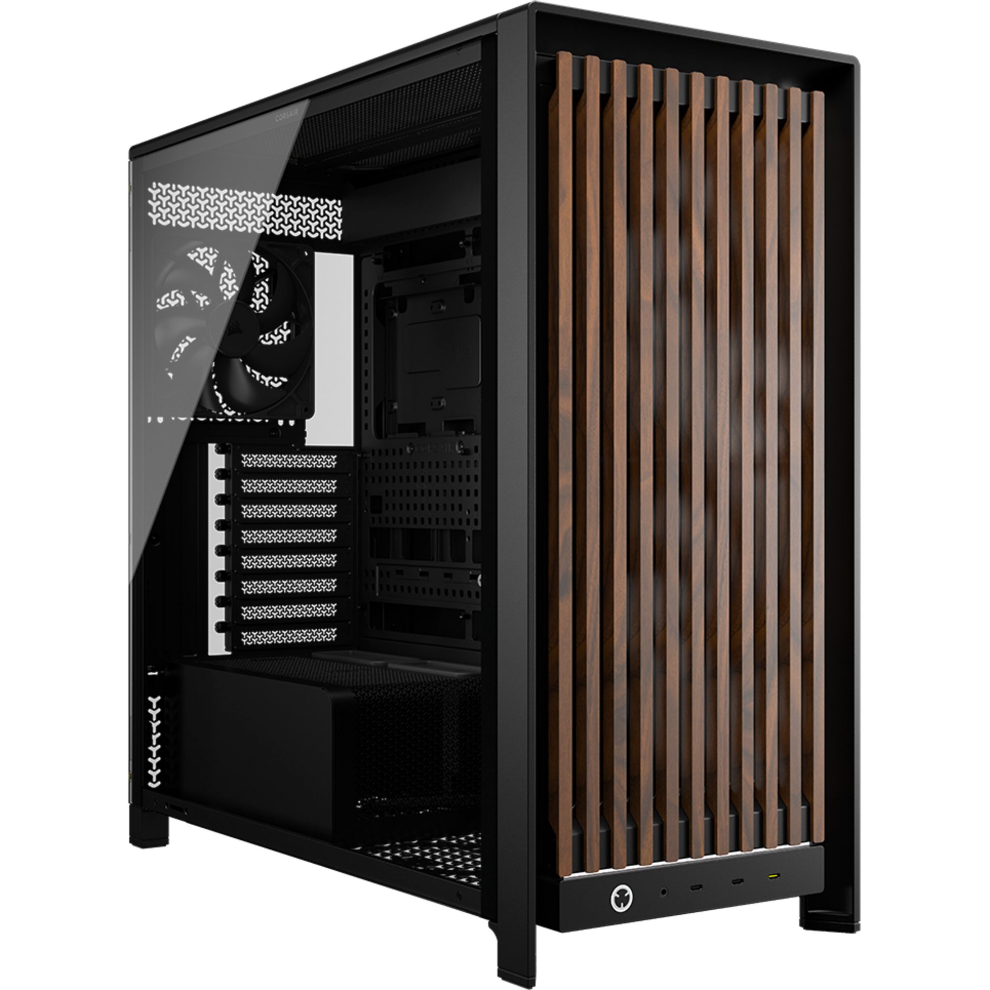 Corsair PC-Gehäuse Corsair FRAME 5000D WOOD RS, Tower-Gehäuse, (Tempered Glass)