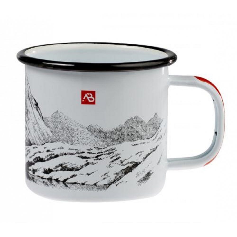 A. Blöchl Tasse Tasse Emaille, Outdoor Design ´Berge´ (450 ml), emaillierter Stahl | Tassen