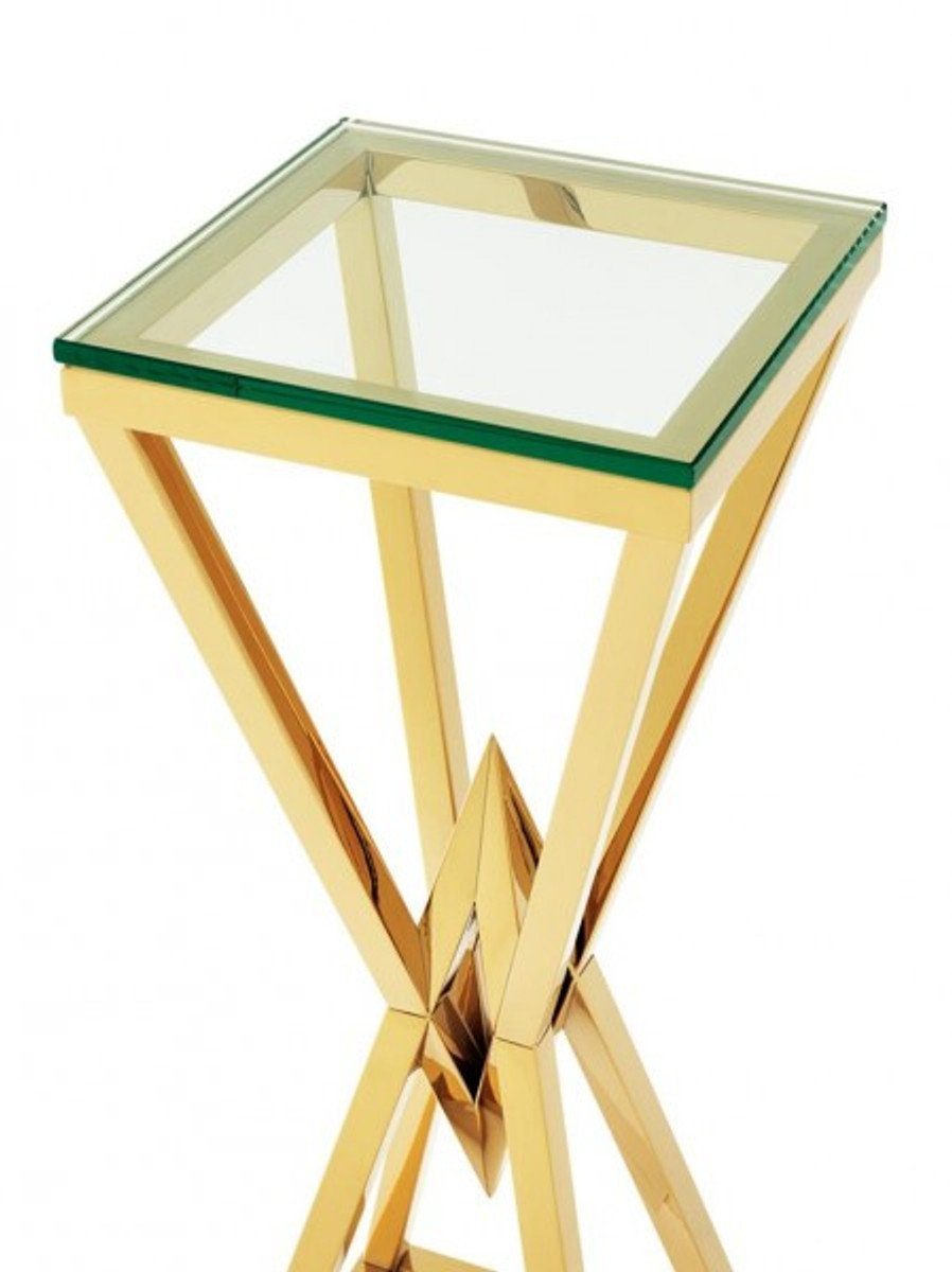 H Möbel Padrino Casa Beistelltisch Finish Beistelltisch x 35 35 Säule - Tisch Luxus x Gold Edelstahl / cm 101