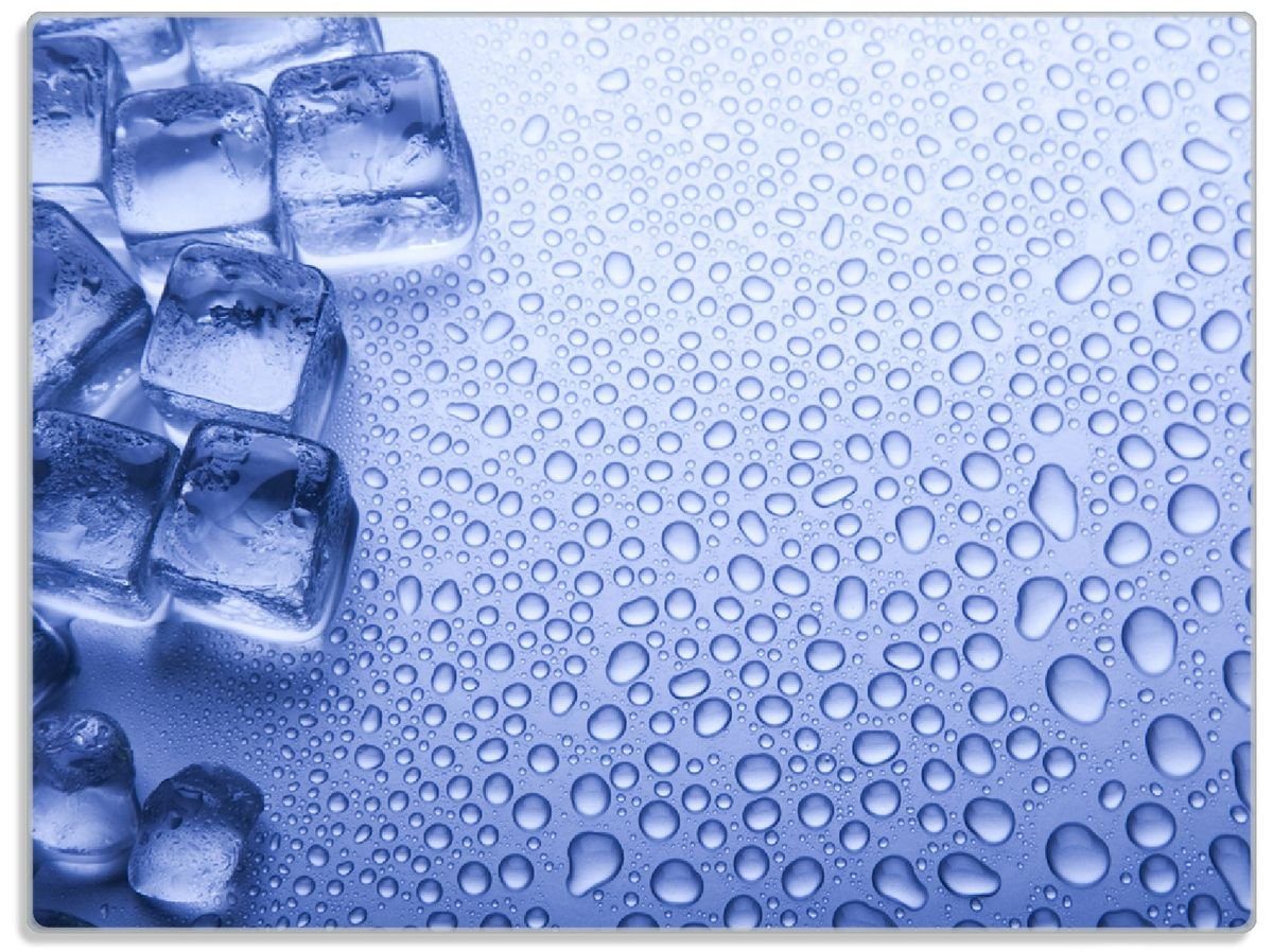 Gummifüße (inkl. 1-St), rutschfester Schneidebrett Wassertropfen auf ESG-Sicherheitsglas, Glas, 4mm, Wallario 30x40cm