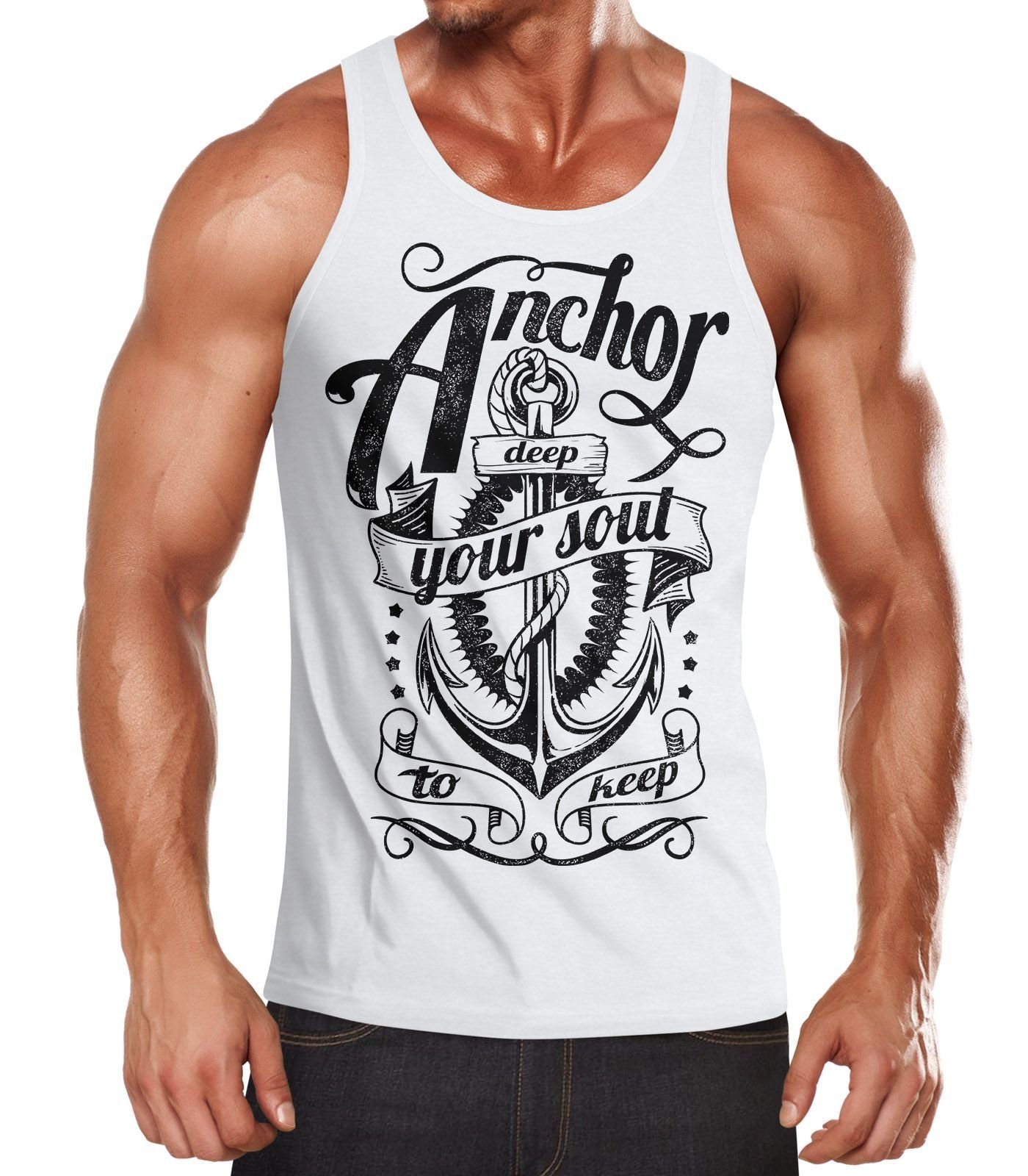 Neverless Tanktop Anker Herren Tank-Top Shirt Aufdruck Neverless® mit Print