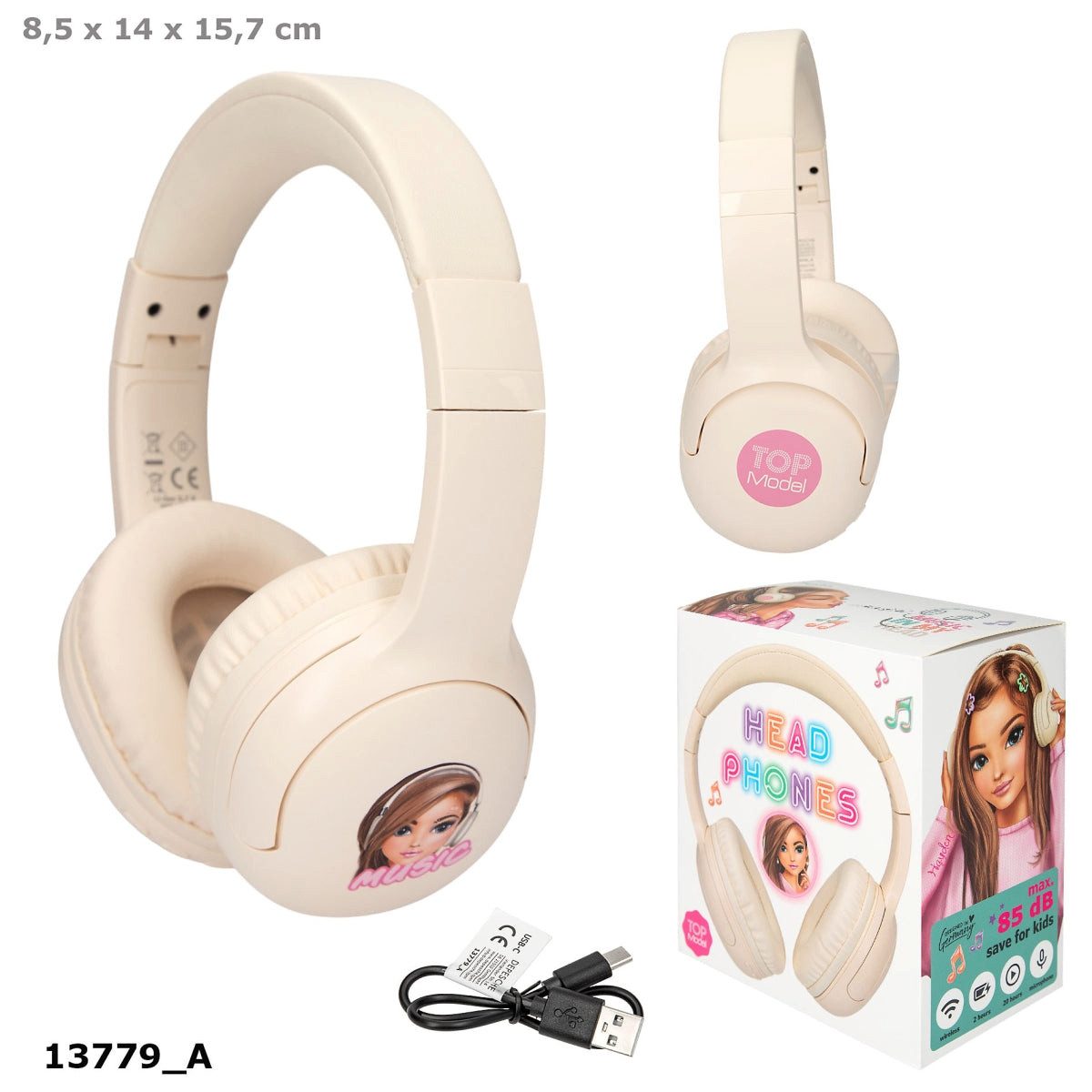 Depesche Spiel TOPModel Bluetooth-Kopfhörer kabellos cremefarben