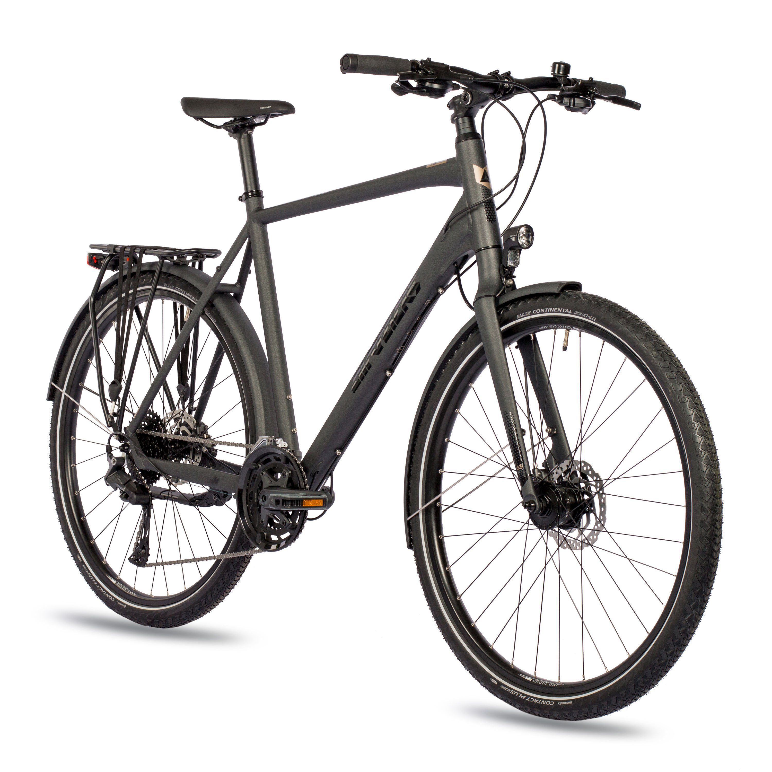 Airtracks Trekkingrad Herren City XXL Fahrrad 28 Zoll Trekking Fahrrad TR.2880-CUES, 20 Gang, (2x10 G Shimano CUES RD-U6020-10 Shadow), Schwarz Matt - Rahmenhöhen 56 cm & 60 cm » Modeljahr 2026