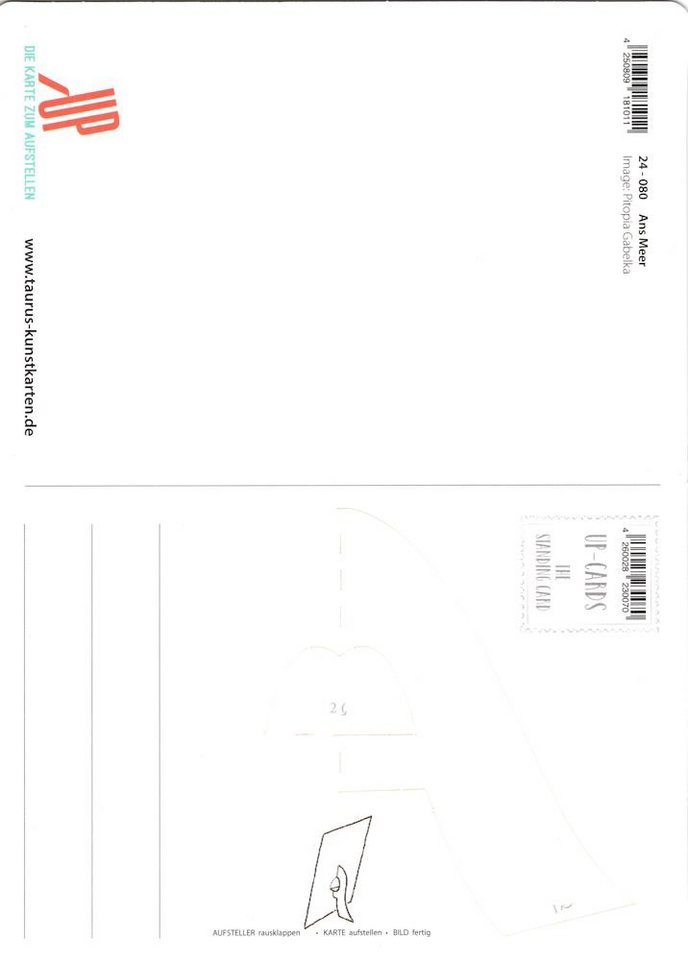 Thumbnail - Postkarte Up-Card - Die Karte zum Aufstellen "Ab ans Meer ist die Antwort", Erwachsene