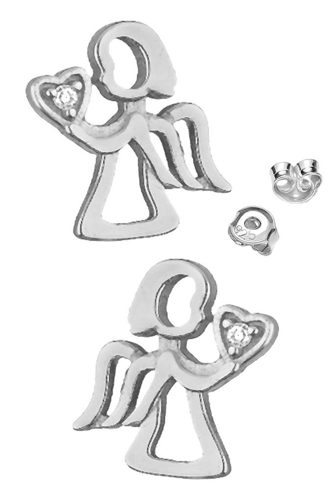 Paar Ohrstecker filigrane Schutzengel Mädchen Ohrringe 925 Silber Geschenk Schmuck