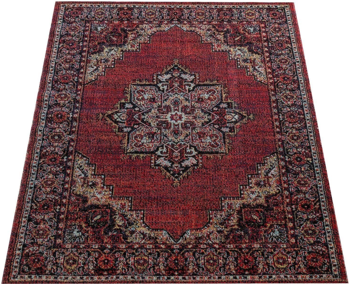 Paco Home Teppich Artigo 407, rechteckig, Höhe: 4 mm, Kurzflor, Orient-Optik, Vintage Design, In- und Outdoor geeignet