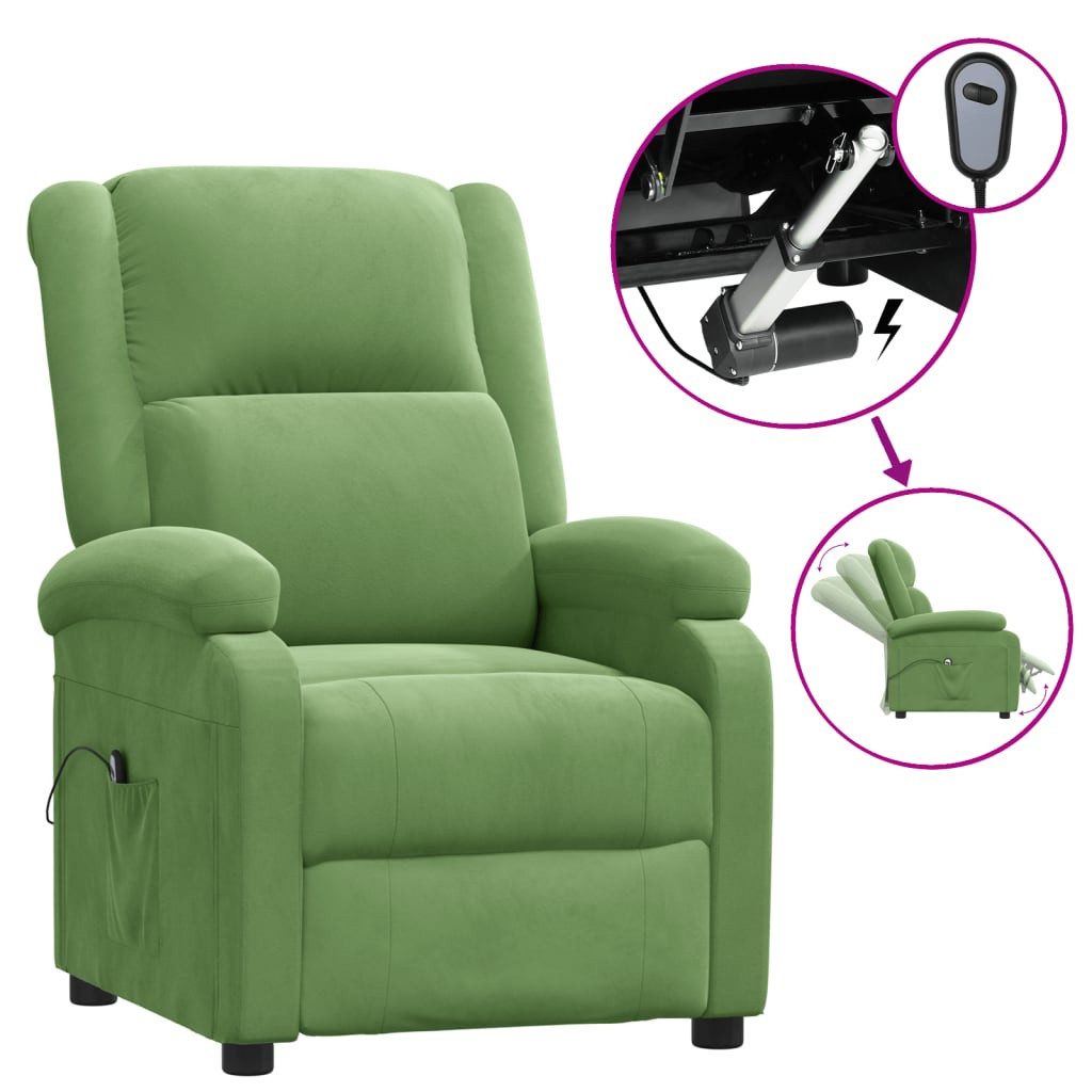 vidaXL Sessel Relaxsessel Elektrisch Hellgrün Samt günstig online kaufen