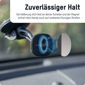 ANSMANN AG Handyhalter für PKW, LKW mit Saugnapf zur Befestigung an Frontscheibe Smartphone-Halterung